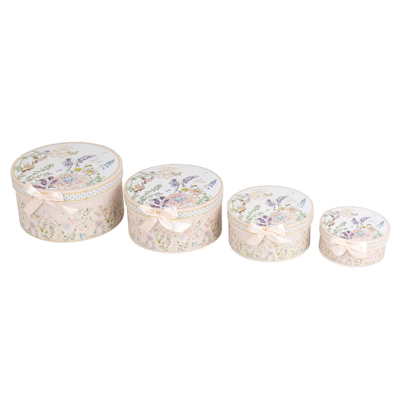 Set of 4 Cardstock Round Nesting Gift Boxes With Lids 5",7",8",9" - Image 7