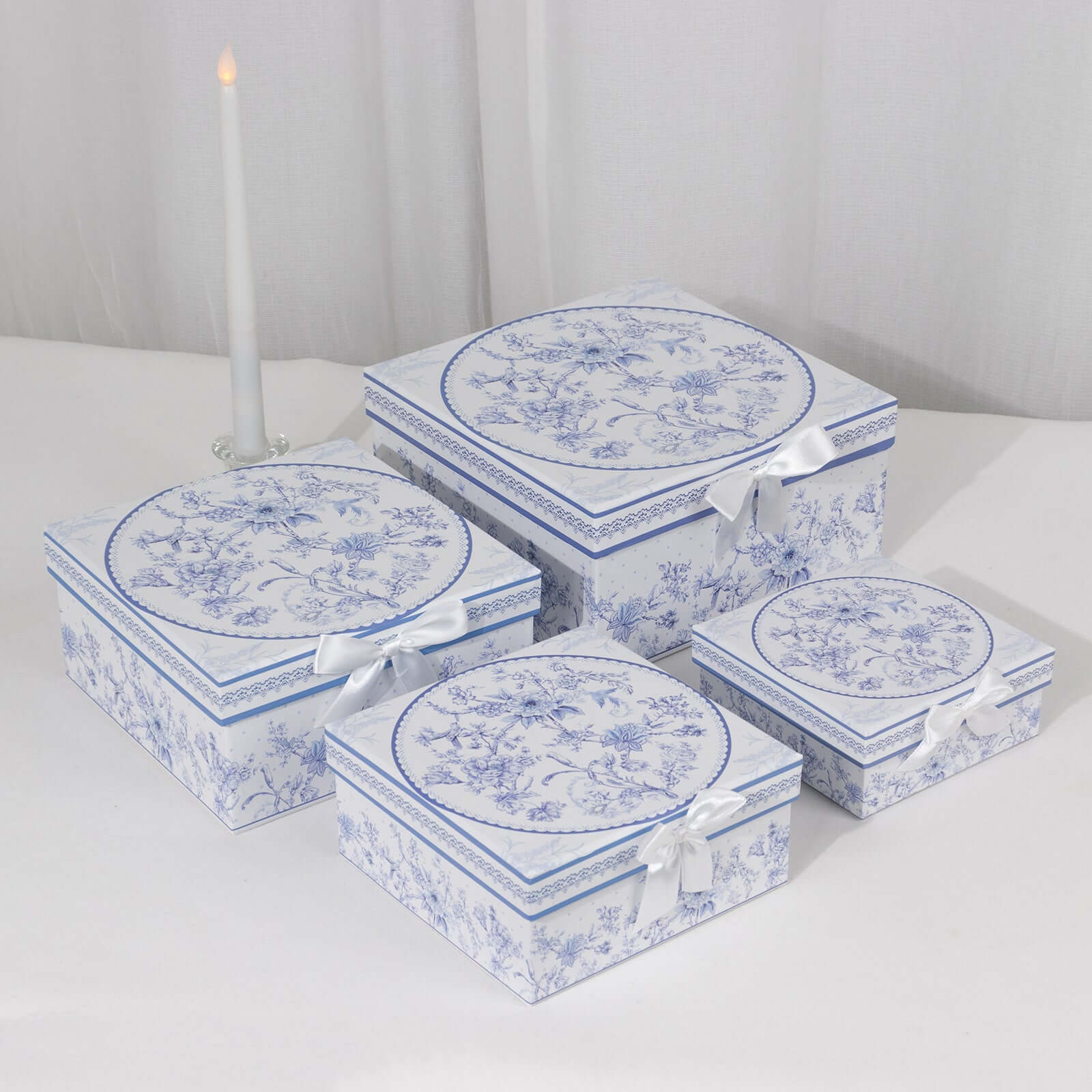 Set of 4 Cardstock Square Nesting Gift Boxes With Lids 6",7",8",9" - Image 11