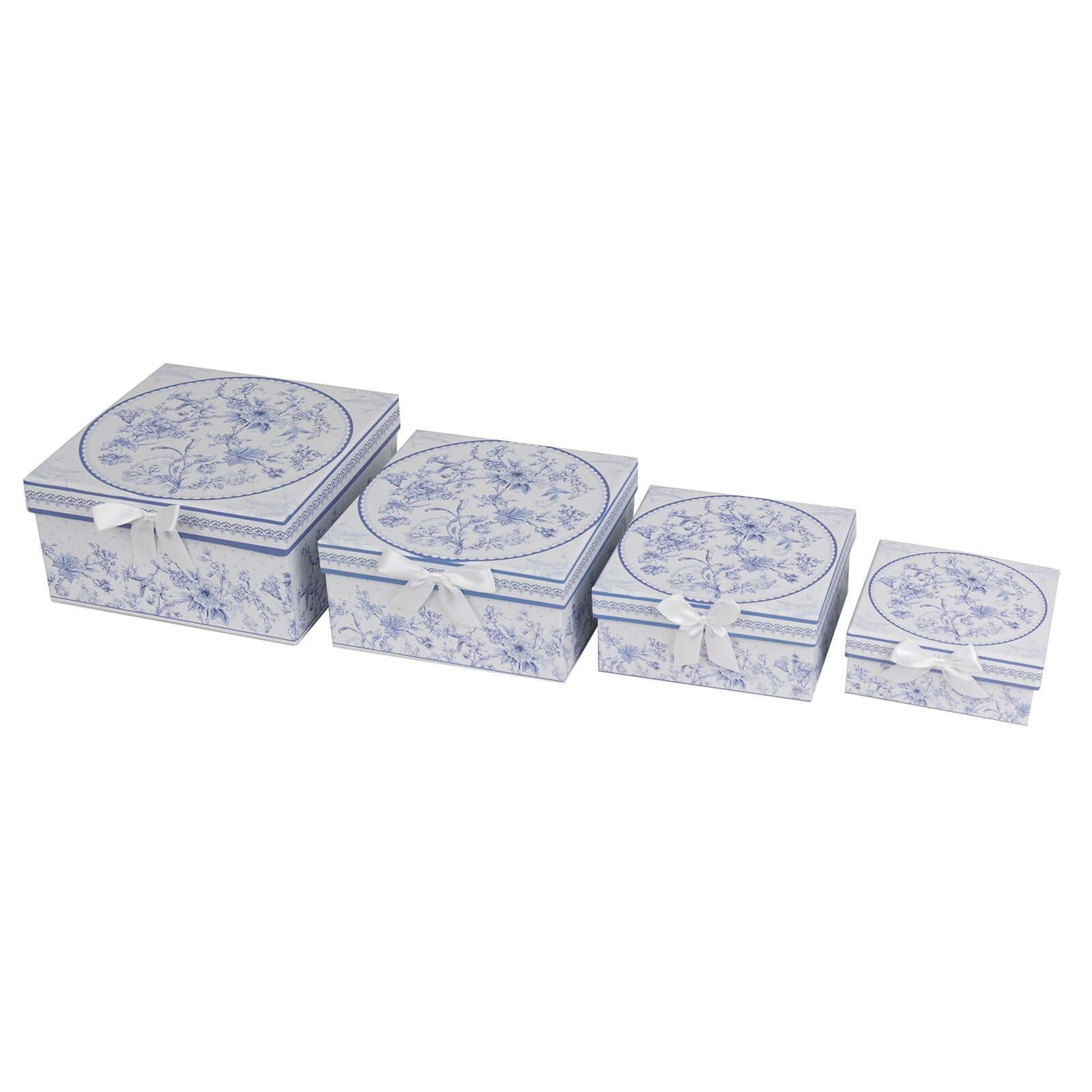 Set of 4 Cardstock Square Nesting Gift Boxes With Lids 6",7",8",9" - Image 7