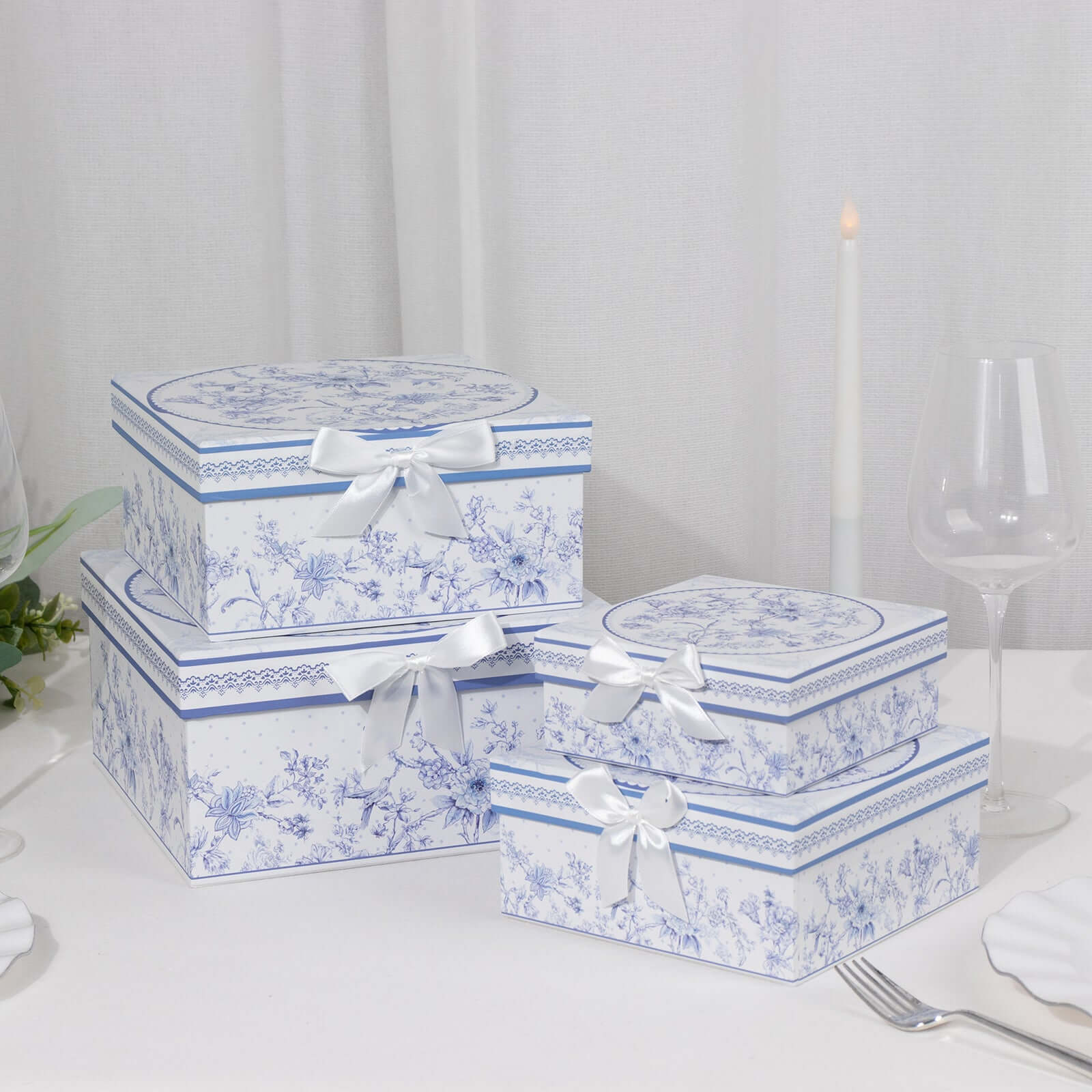 Set of 4 Cardstock Square Nesting Gift Boxes With Lids 6",7",8",9" - Image 8