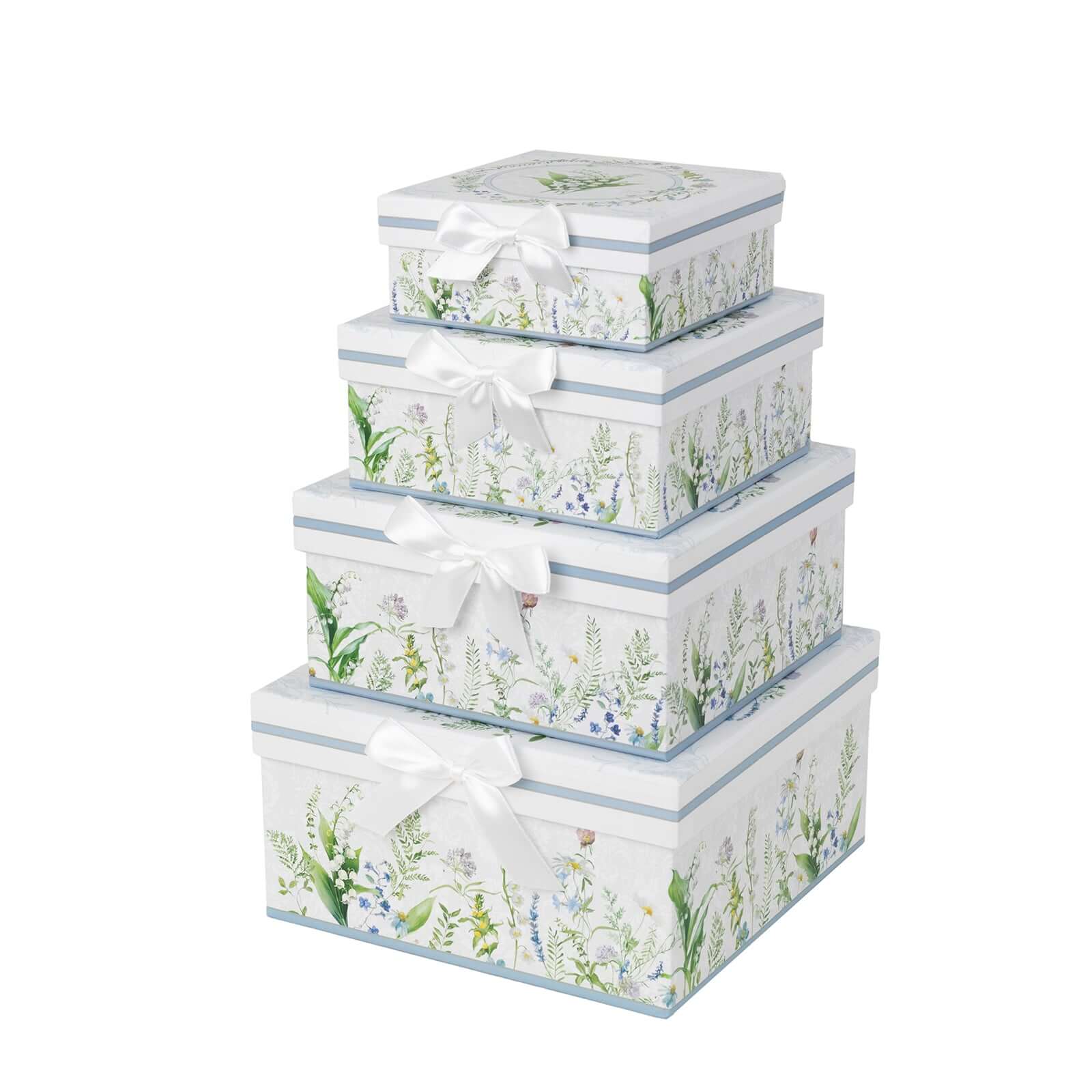 Set of 4 Cardstock Square Nesting Gift Boxes With Lids 6",7",8",9" - Image 13