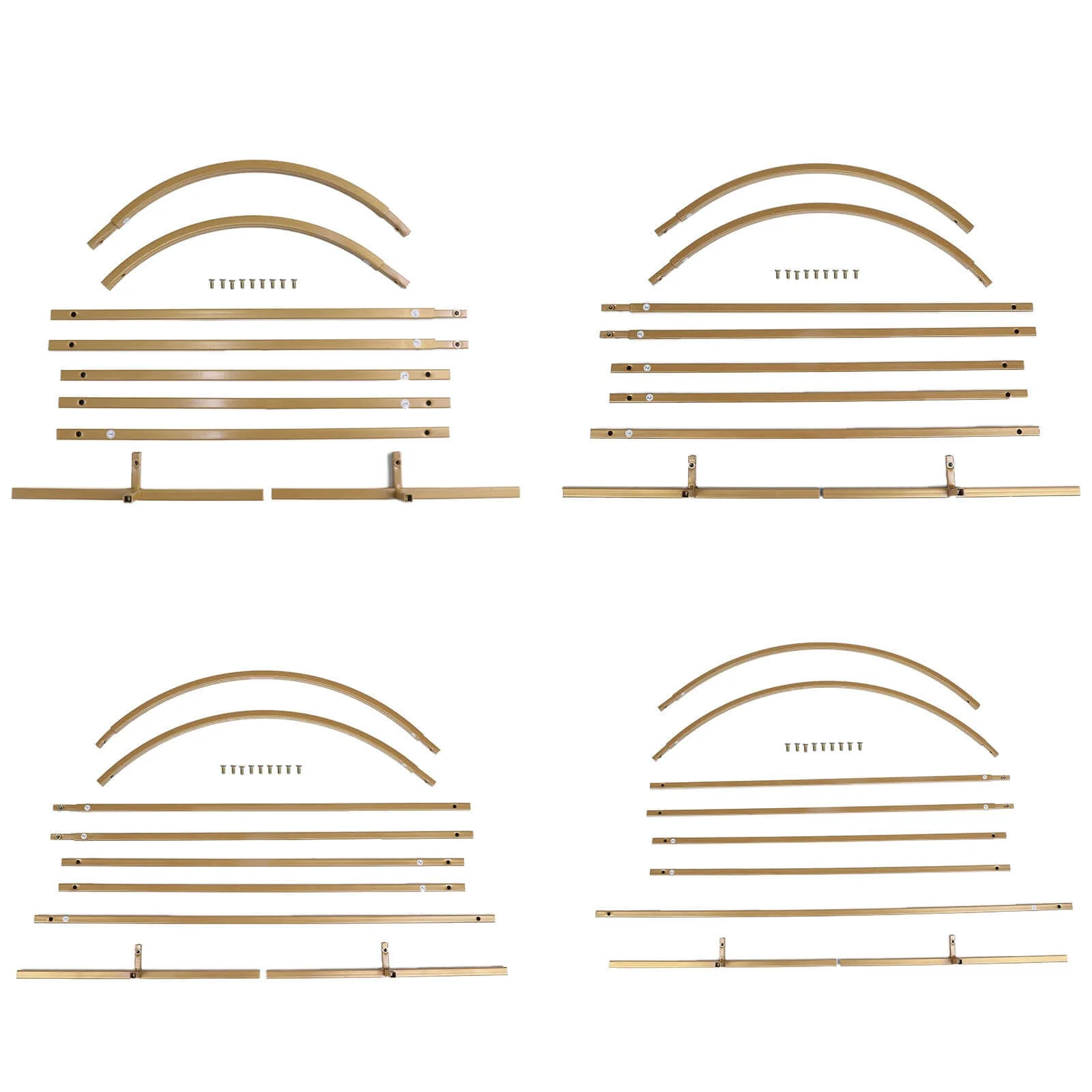 Set of 4 Gold Metal Wedding Arch Chiara Backdrop Stand Floral Display Frame With Round Top - Image 8