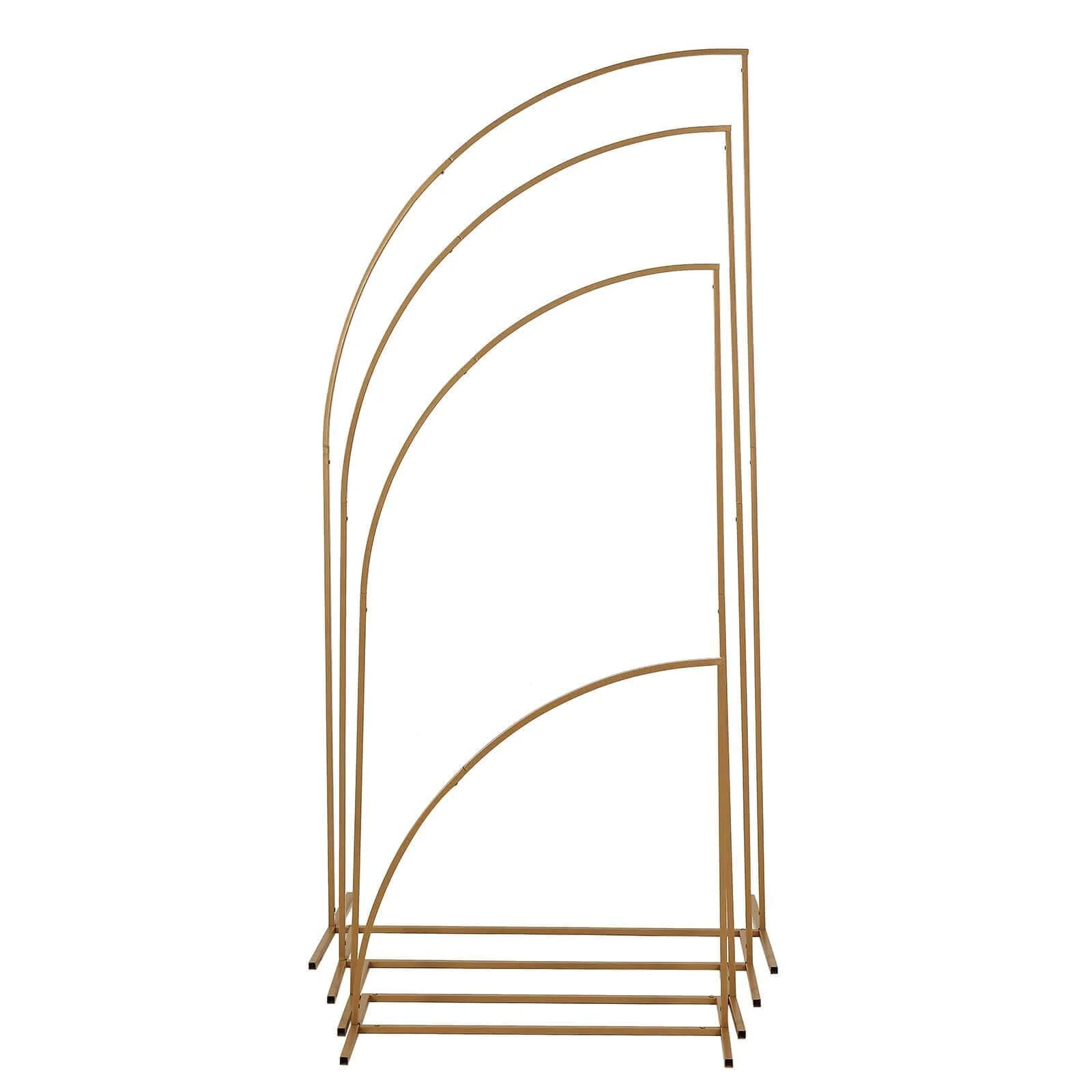 Set of 4 Gold Metal Wedding Arch Chiara Backdrop Stand, Half Moon Floral Frame Arbor Display 2.5ft,5ft,6ft,7ft - Image 8