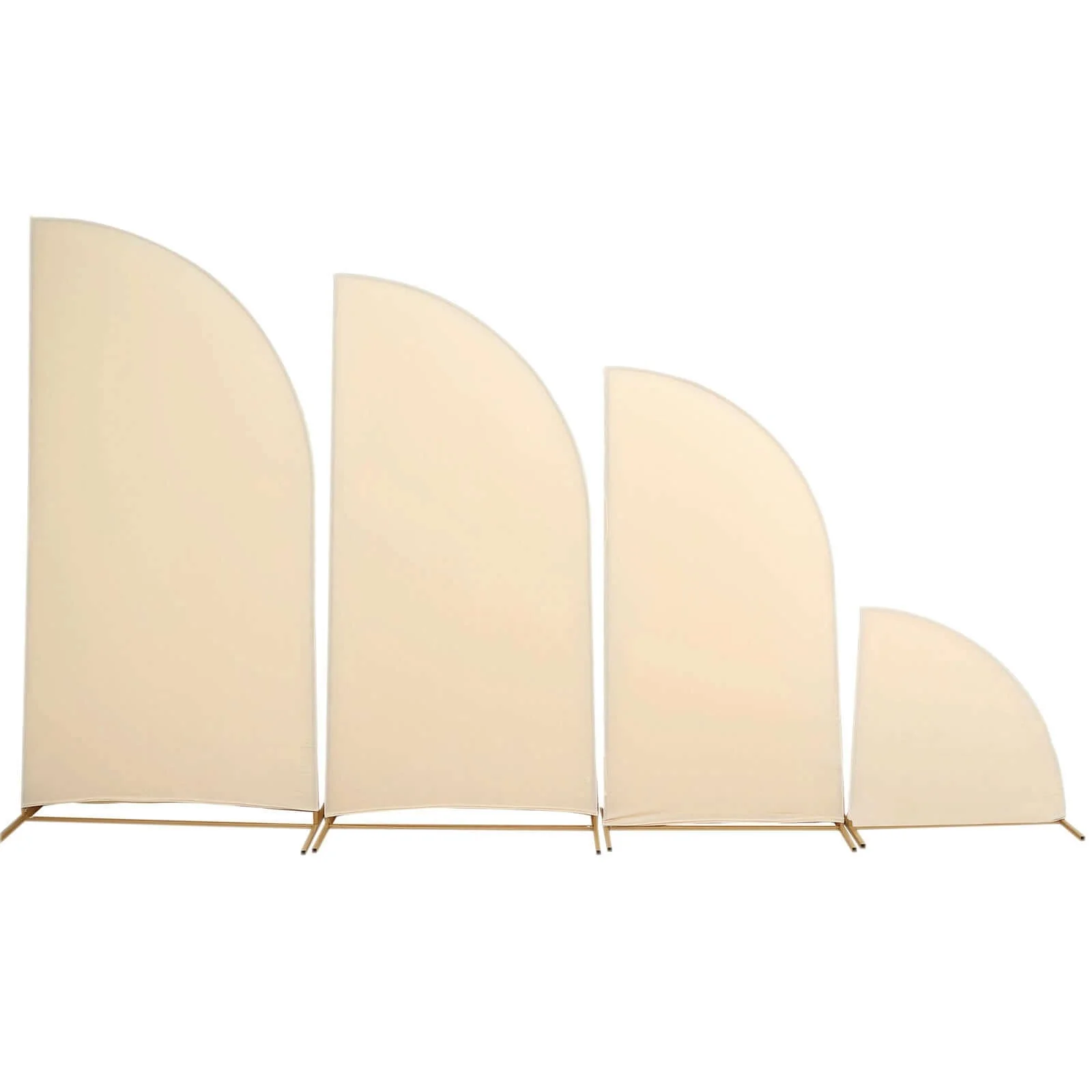 Set of 4 Matte Beige Fitted Spandex Half Moon Wedding Arch Covers, Custom Fit Chiara Backdrop Stand Covers 2.5ft,5ft,6ft,7ft - Image 6