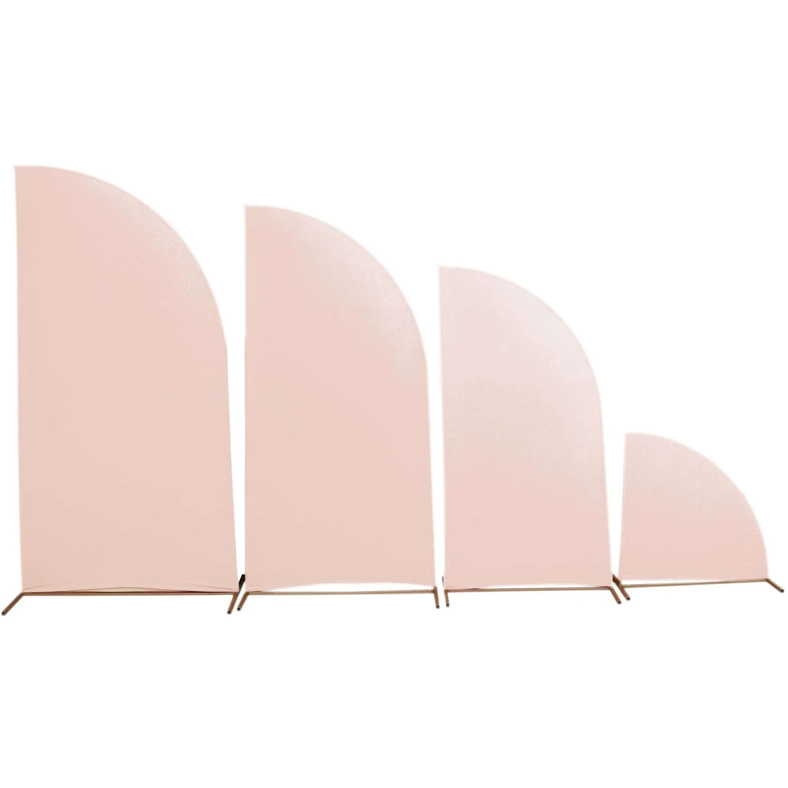 Set of 4 Matte Blush Fitted Spandex Half Moon Wedding Arch Covers, Custom Fit Chiara Backdrop Stand Covers 2.5ft,5ft,6ft,7ft - Image 6