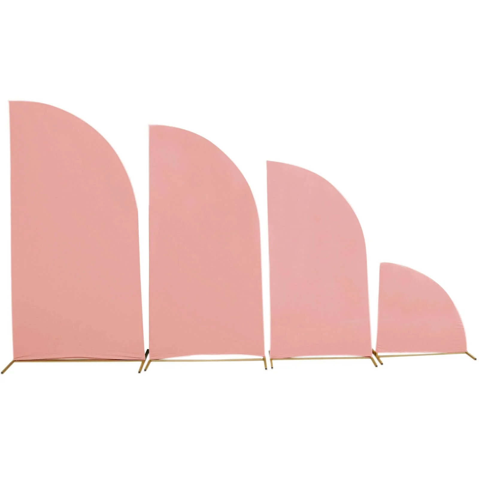 Set of 4 Matte Dusty Rose Fitted Spandex Half Moon Wedding Arch Covers, Custom Fit Chiara Backdrop Stand Covers 2.5ft,5ft,6ft,7ft - Image 6