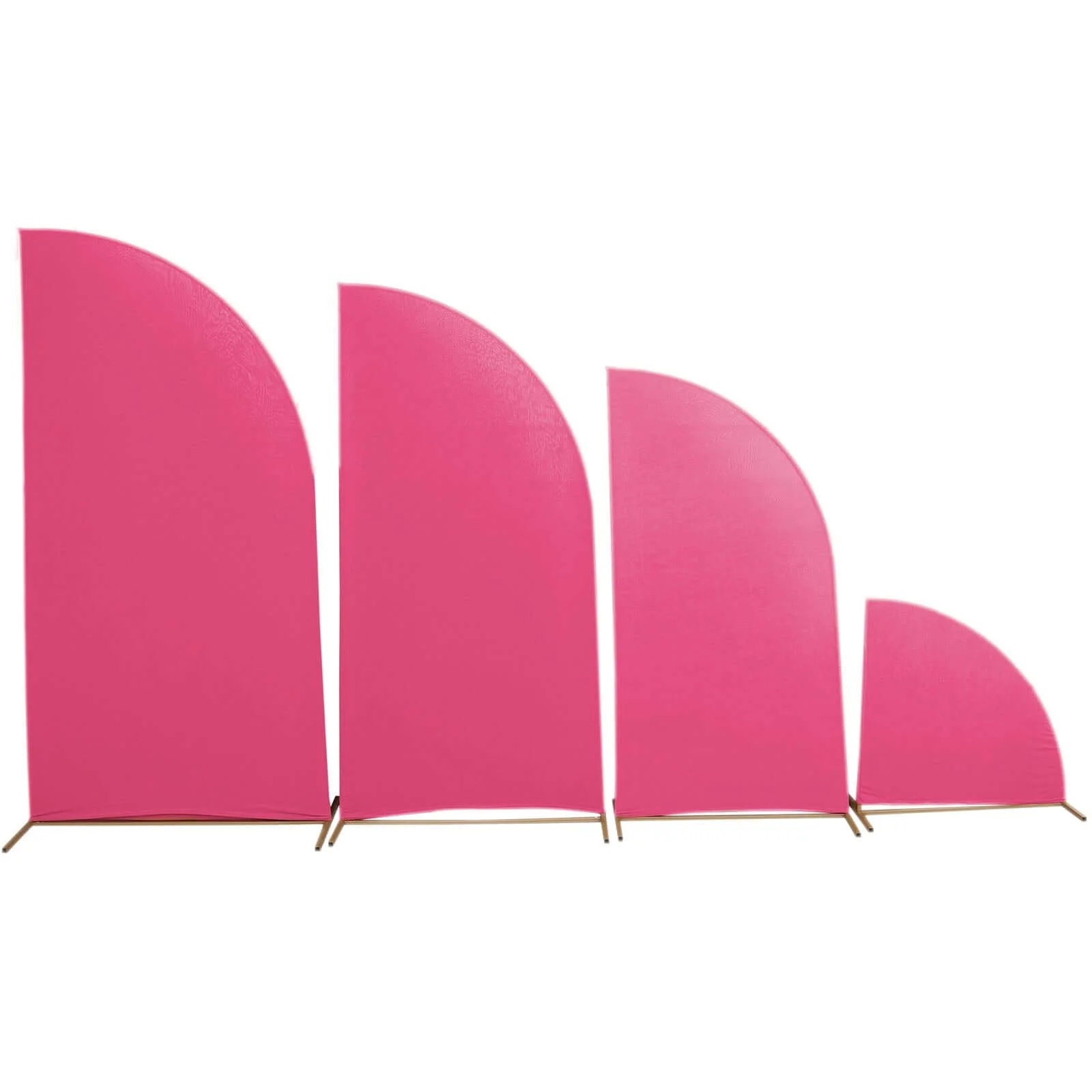 Set of 4 Matte Fuchsia Fitted Spandex Half Moon Wedding Arch Covers, Custom Fit Chiara Backdrop Stand Covers 2.5ft,5ft,6ft,7ft - Image 6