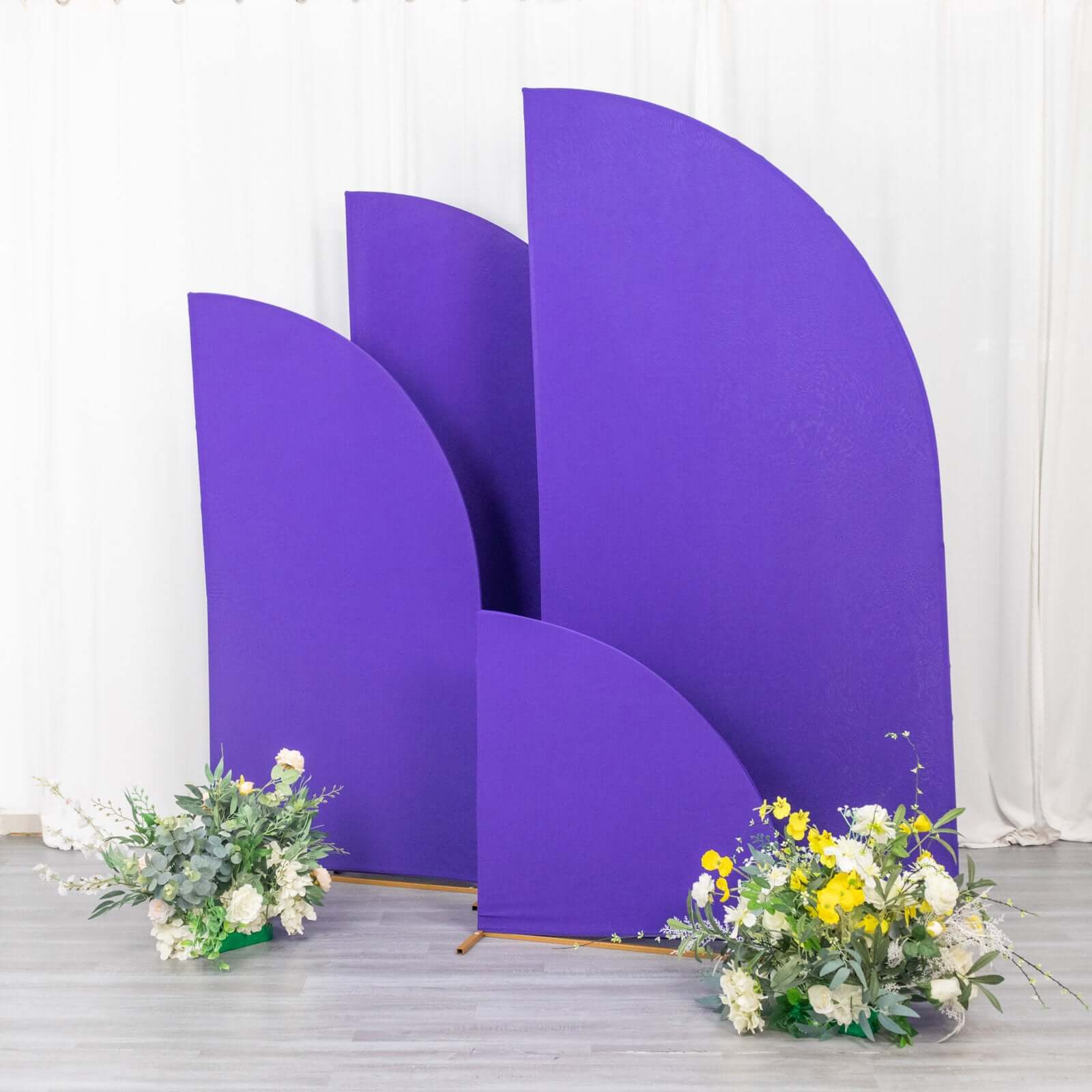 Set of 4 Matte Purple Fitted Spandex Half Moon Wedding Arch Covers, Custom Fit Chiara Backdrop Stand Covers 2.5ft,5ft,6ft,7ft - Image 8
