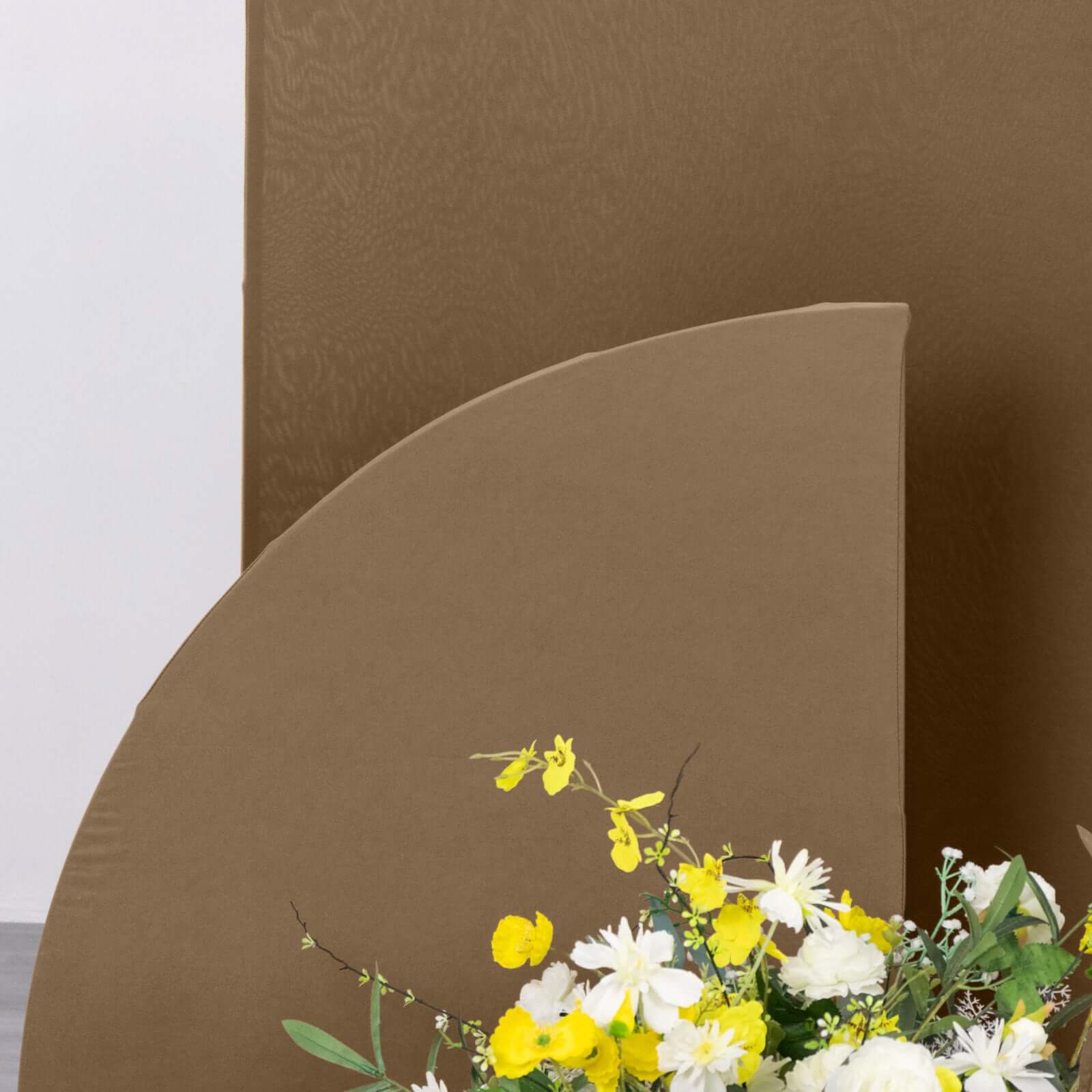 Set of 4 Matte Taupe Fitted Spandex Half Moon Wedding Arch Covers, Custom Fit Chiara Backdrop Stand Covers 2.5ft,5ft,6ft,7ft - Image 12