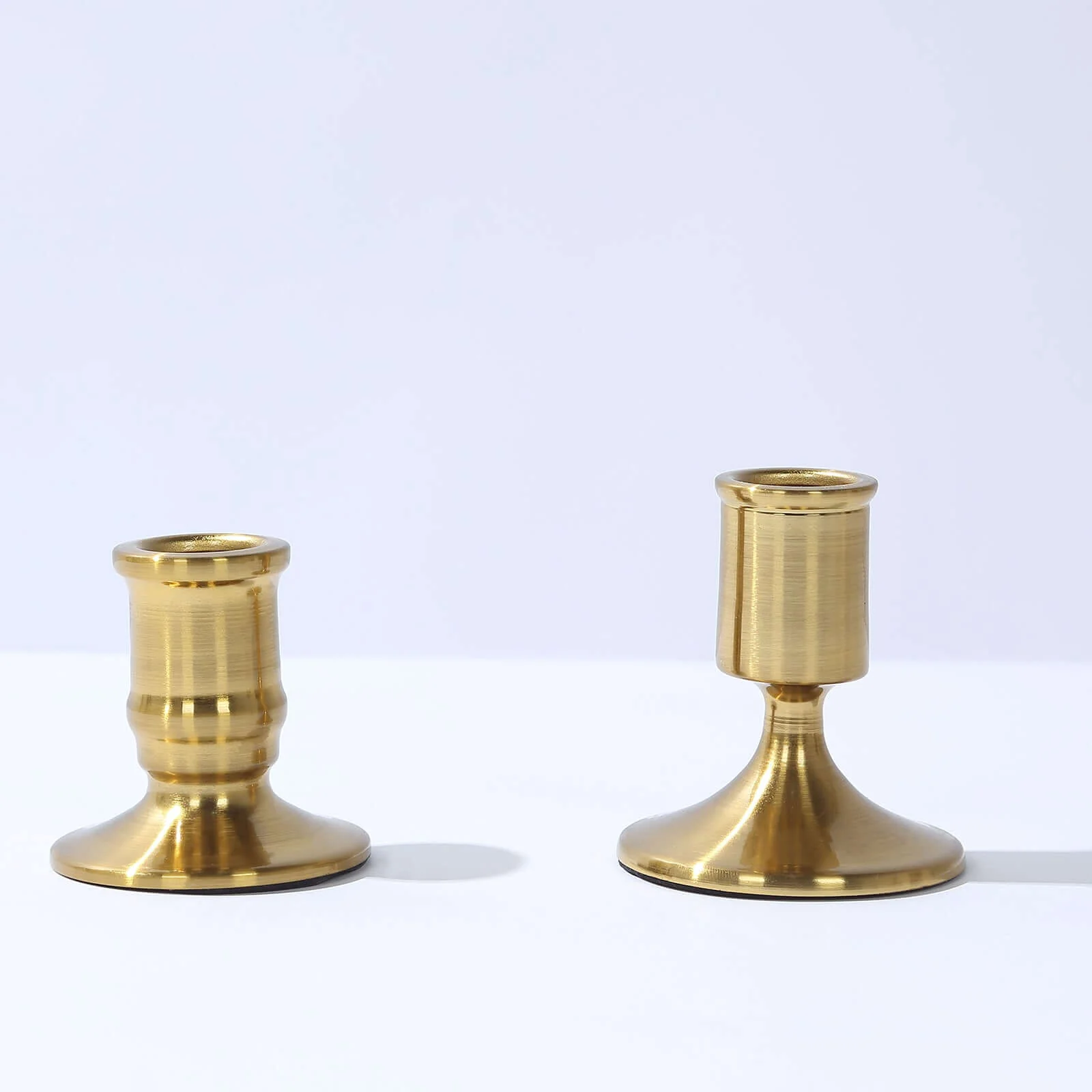 Set of 4 Metal Taper Candle Holders 2.5", 3" Vintage Gold with Sturdy Round Base - Traditional Pillar Candlestick Holders - Image 8
