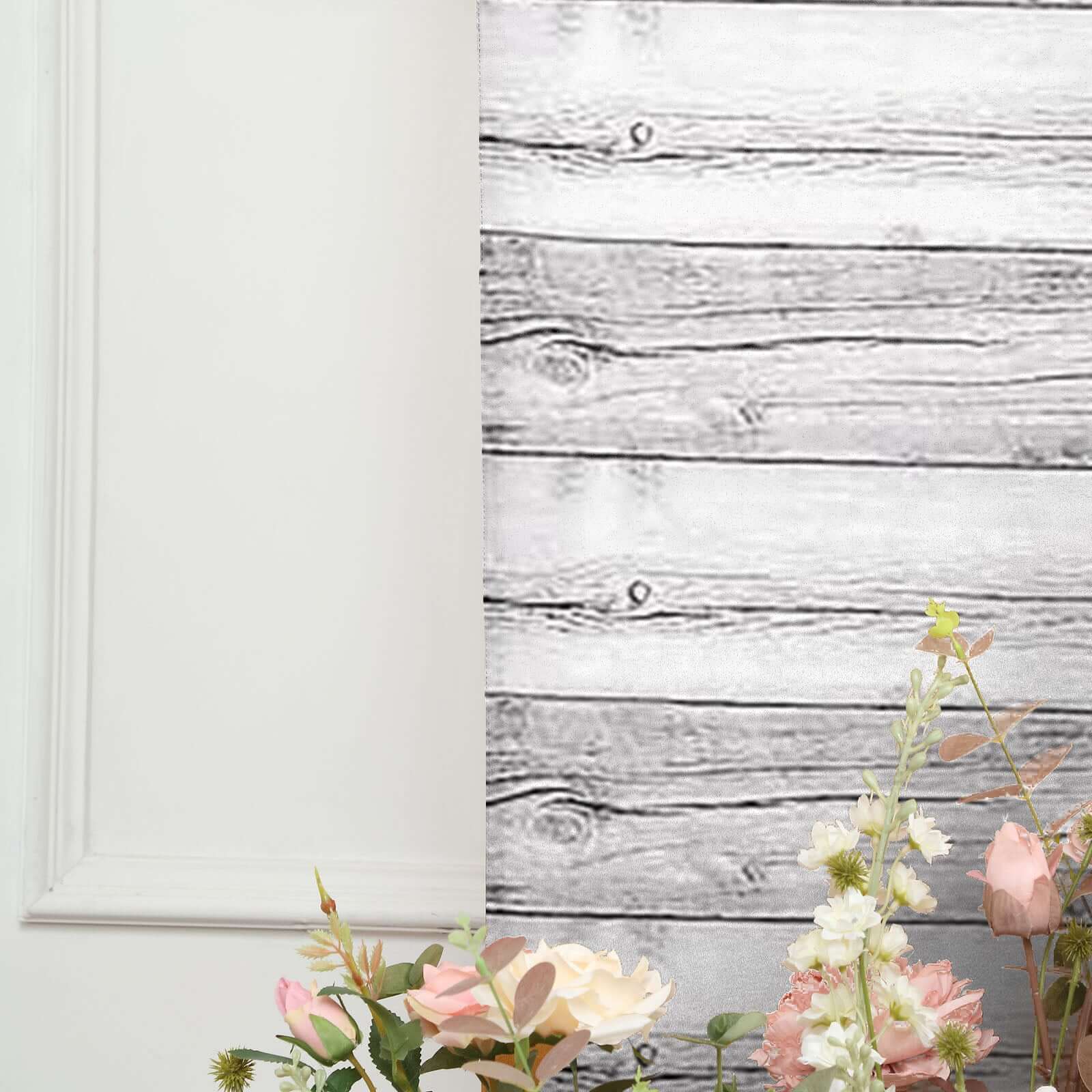 Set of 4 Whitewash Rustic Wood Print Spandex Chiara Backdrop Stand Covers, Fitted Covers For Half Moon Wedding Arches 2.5ft, 5ft, 6ft, 7ft - Image 9