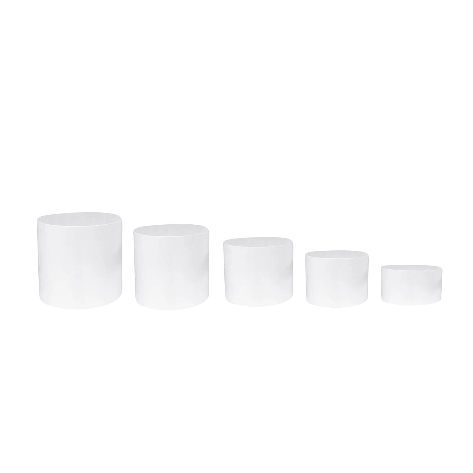 Set of 5 Acrylic Cake Stands 8.5", 9", 10", 11", 12" Round Cylinder Design White - Display Risers for Weddings - Image 5