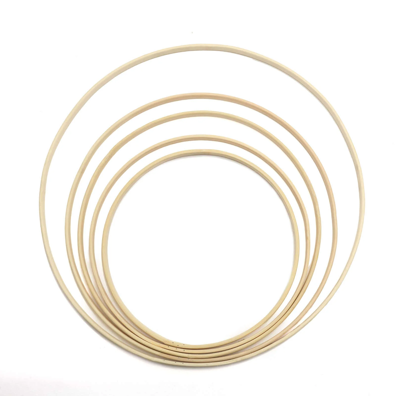 Set of 5 Natural Wooden Rings for Crafts, Floral Hoop Wreath - Image 7
