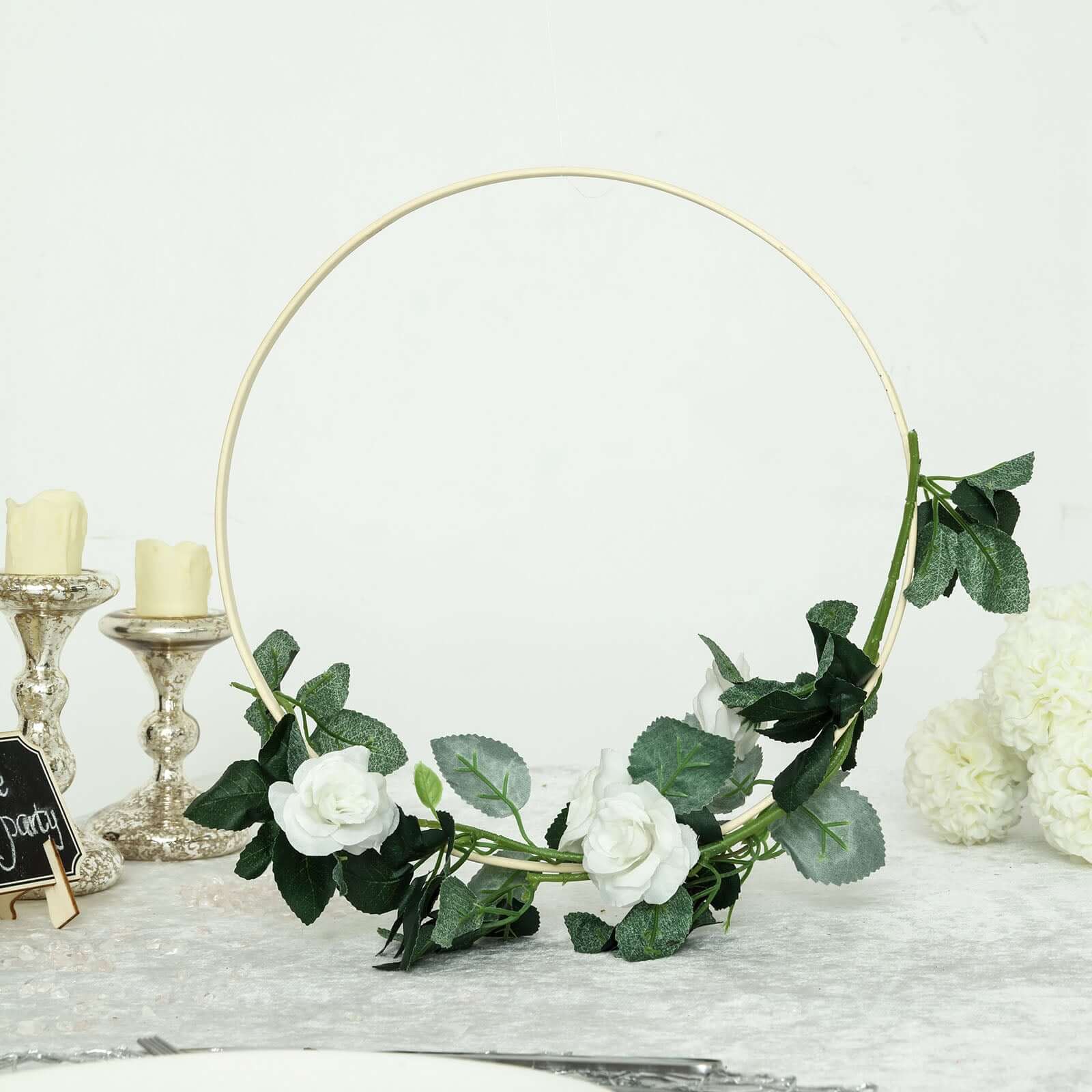 Set of 5 Natural Wooden Rings for Crafts, Floral Hoop Wreath - Image 8