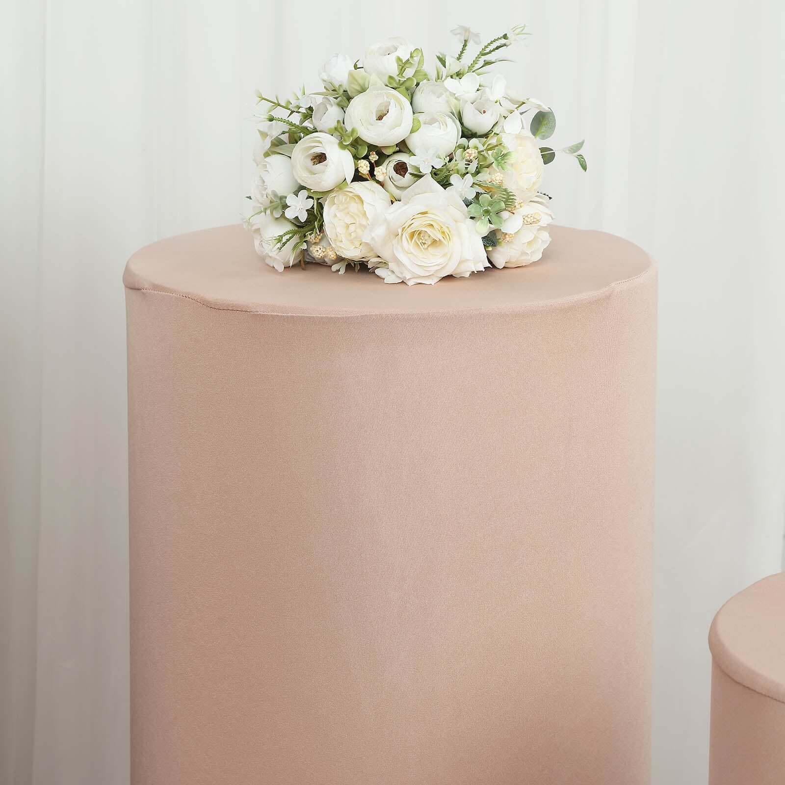 Set of 5 Nude Spandex Cylinder Pillar Prop Covers, Stretchable Pedestal Stand Covers - 160 GSM - Image 7
