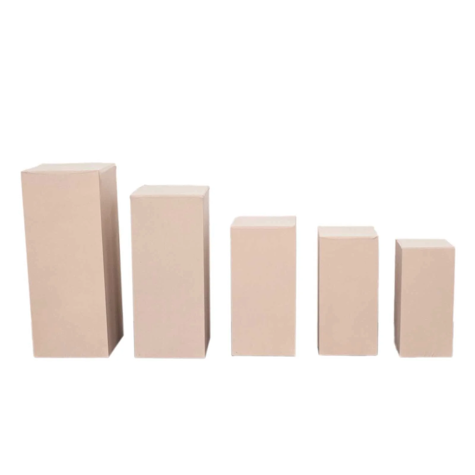 Set of 5 Nude Spandex Rectangle Pillar Prop Covers, Stretchable Pedestal Stand Covers - 160 GSM - Image 7
