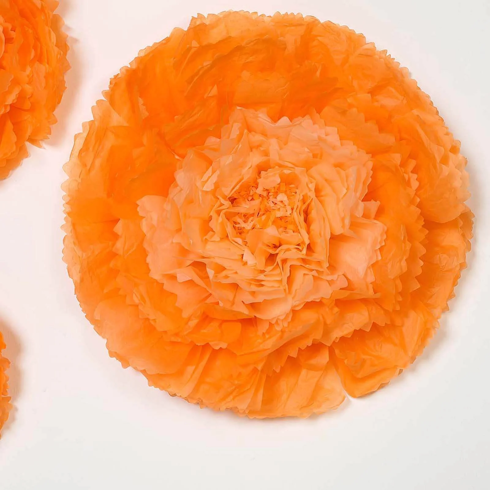 Set of 6 Coral Orange Giant Carnation 3D Paper Flowers Wall Decor 12",16",20" - Image 8