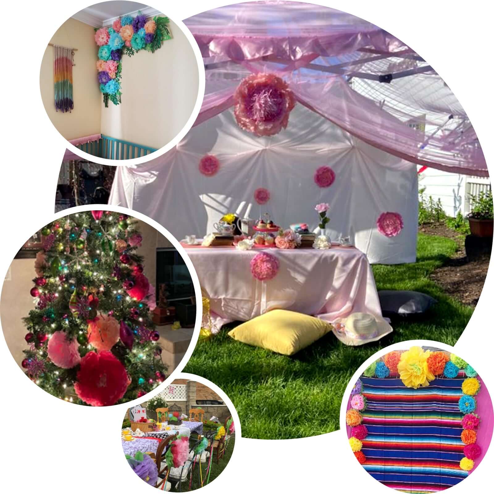 Set of 6 Lavender Giant Carnation 3D Paper Flowers Wall Decor 12",16",20" - Image 5