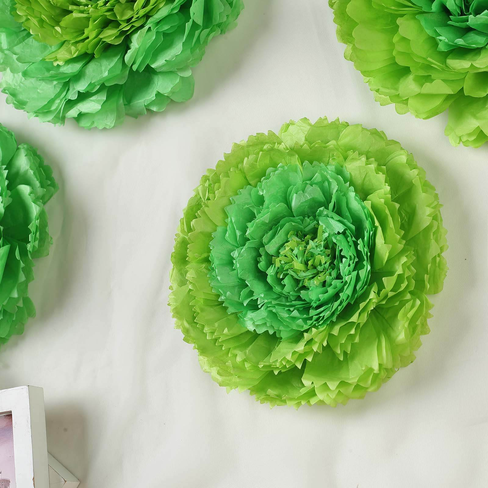 Set of 6 Mint Green Giant Carnation 3D Paper Flowers Wall Decor 12",16",20" - Image 2