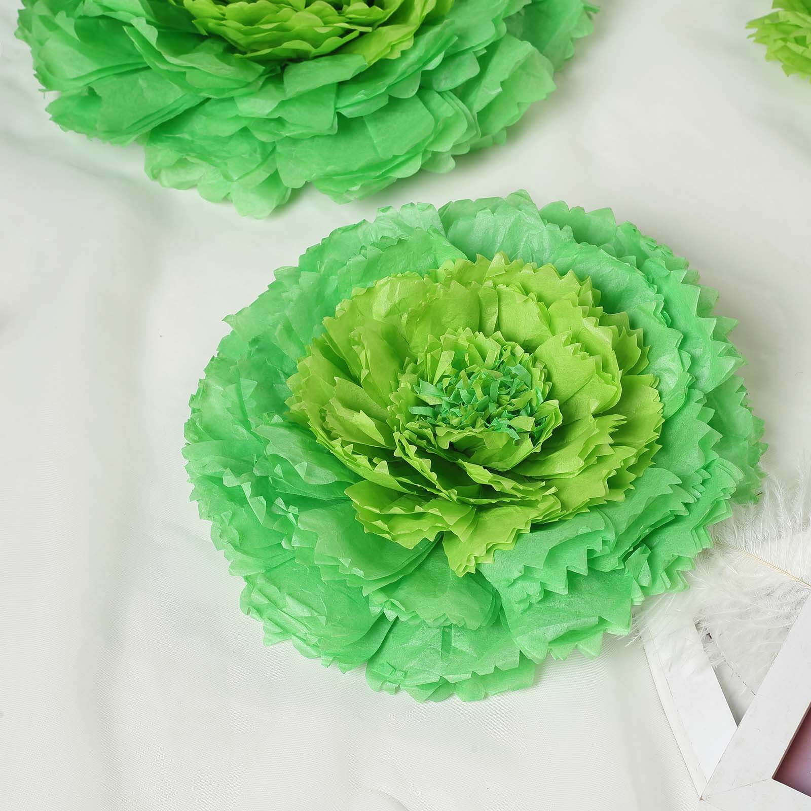 Set of 6 Mint Green Giant Carnation 3D Paper Flowers Wall Decor 12",16",20" - Image 6