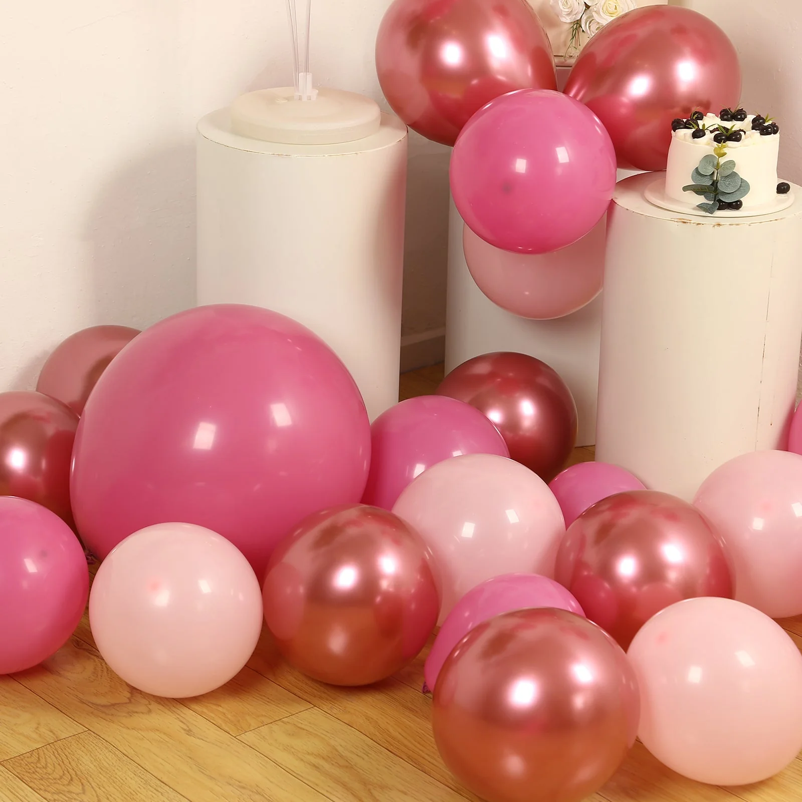 Set of 94 Rose Gold Pink Biodegradable Latex Balloon Garland Kit, Thick Party Balloon Arch - Image 2