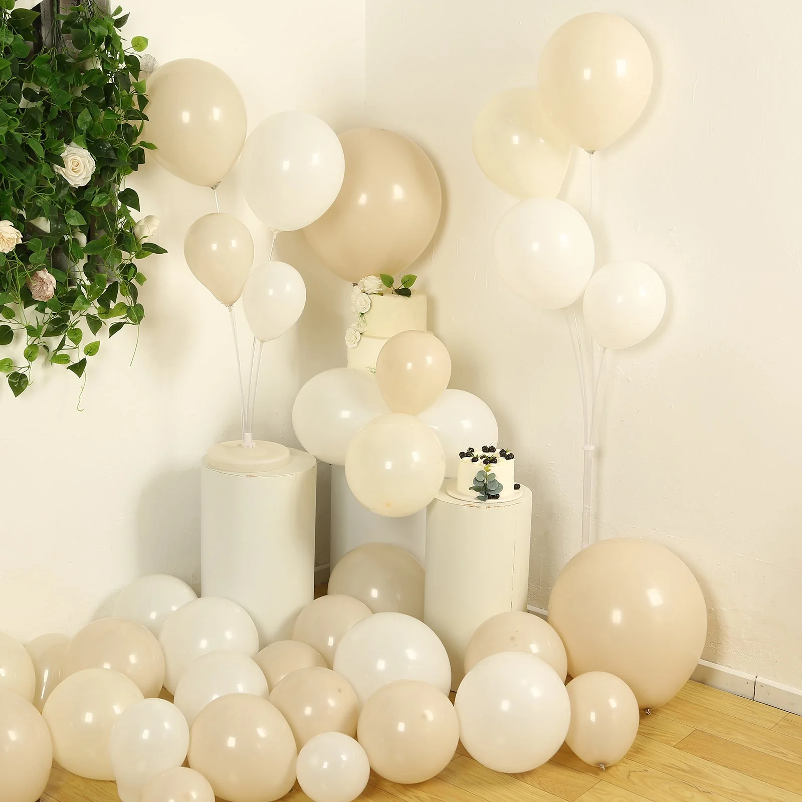 Set of 95 White Beige Biodegradable Balloon Garland, Extra Strong Eco-friendly Latex Party Balloon Arch Kit - Image 7