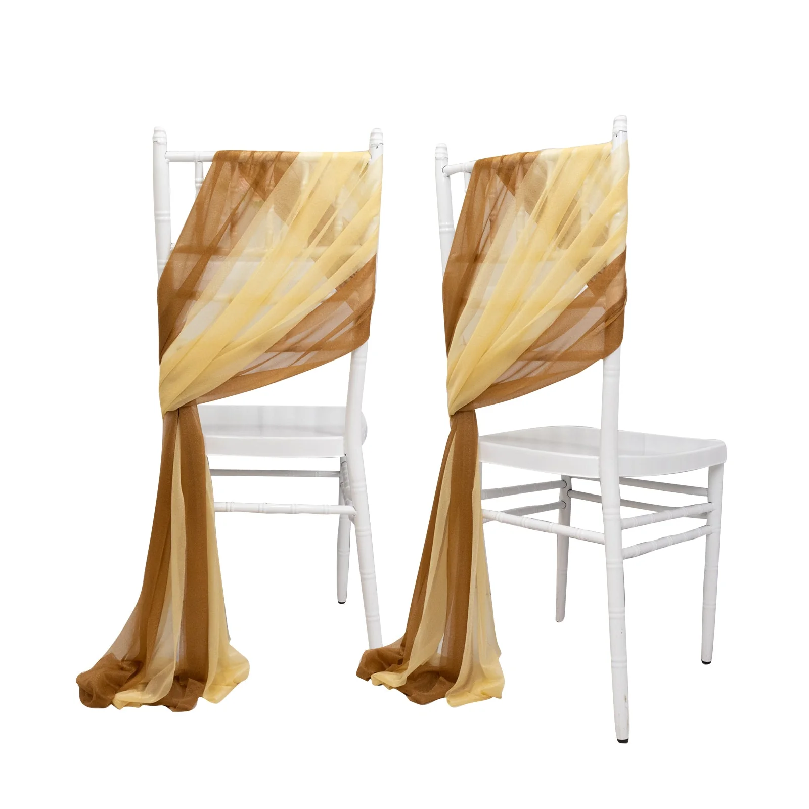 20-Pack Sheer Chair Sash in Champagne Gold, 9ft Long Shimmer Sheer Drape Chair Decor Set, Wrinkle-Free - Image 6