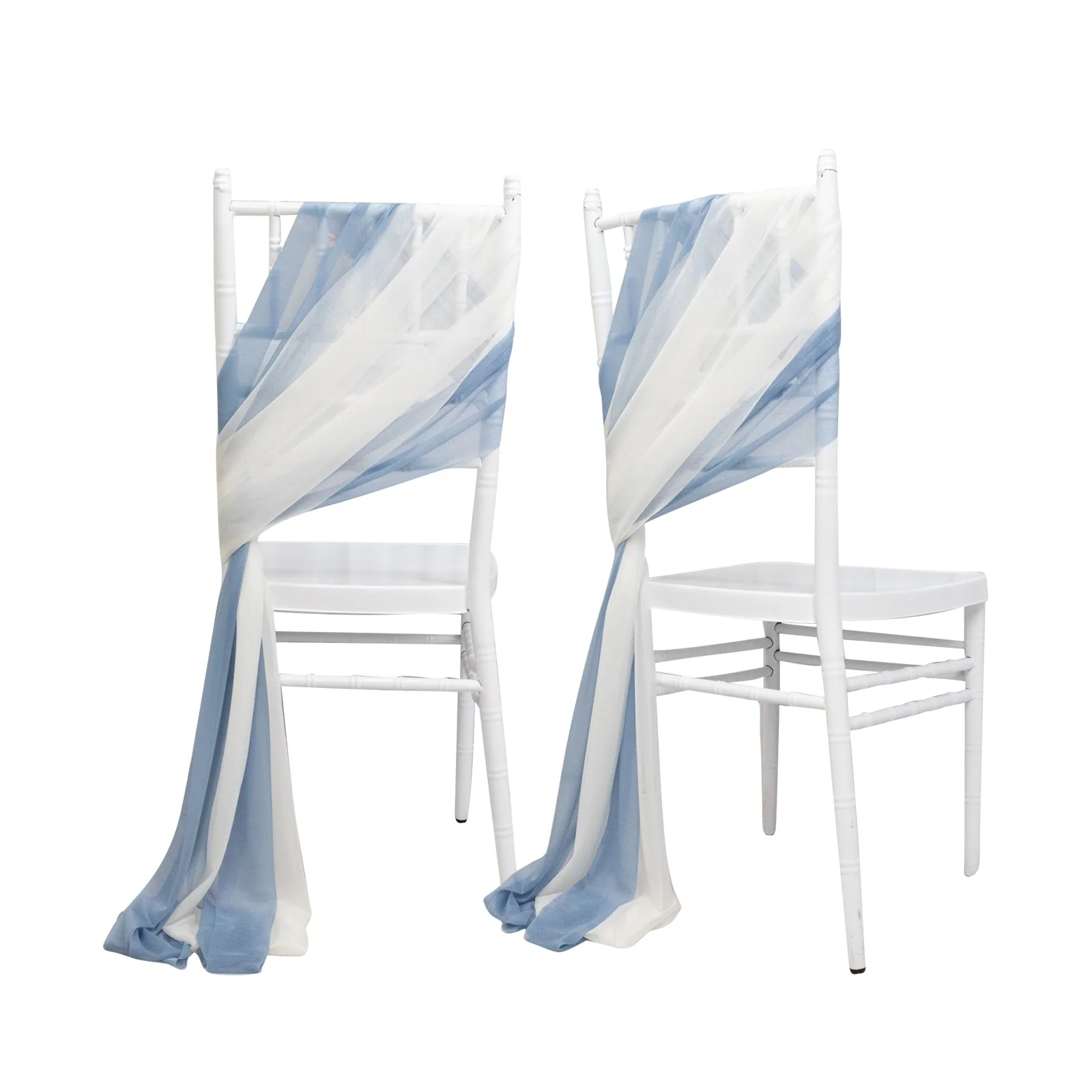 20-Pack Sheer Chair Sash in Dusty Blue Ivory, 9ft Long Shimmer Sheer Drape Chair Decor Set, Wrinkle-Free - Image 6