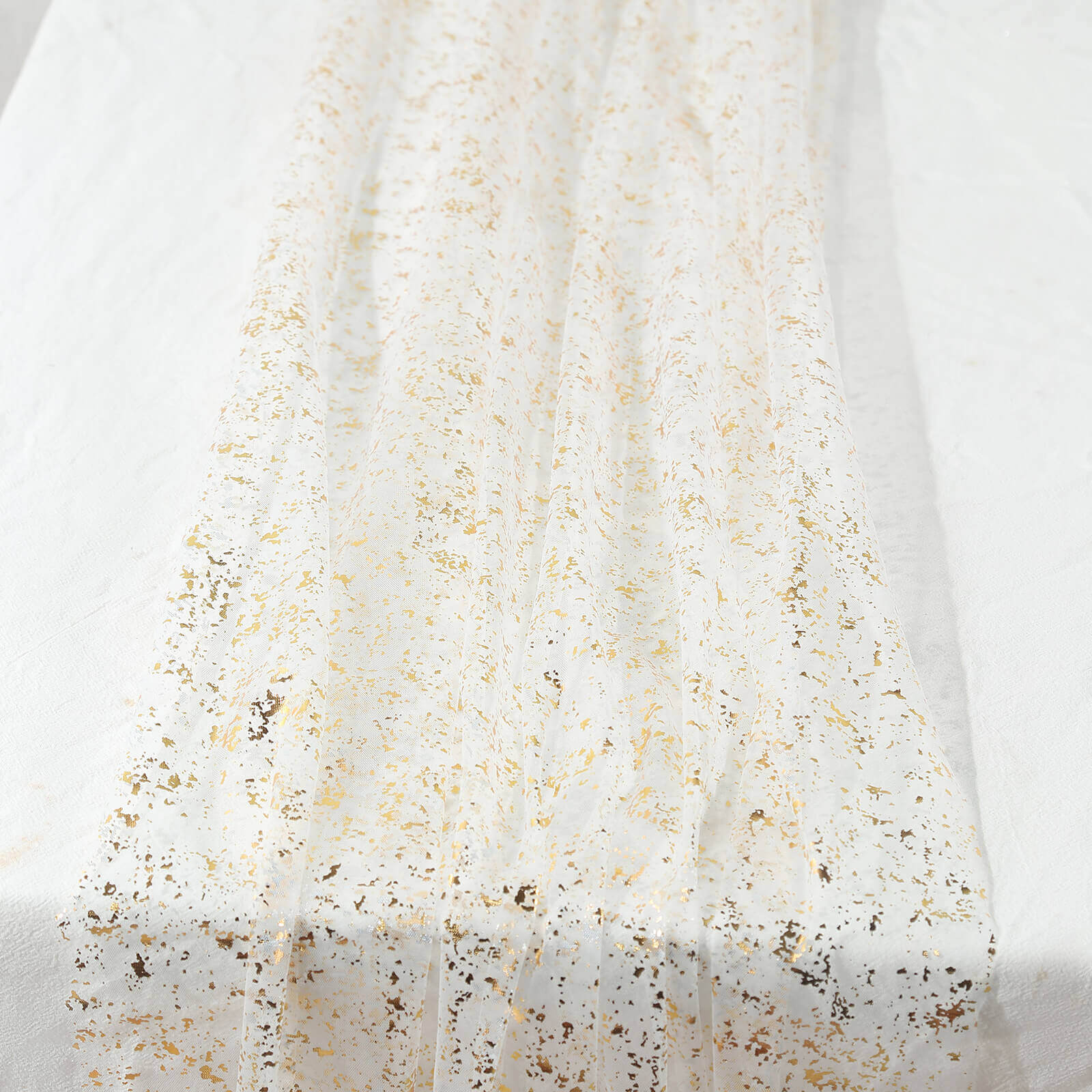 Sheer Chiffon Glitter Table Runner 10ft Metallic Gold - Dazzling Decor for Any Occasion - Image 8