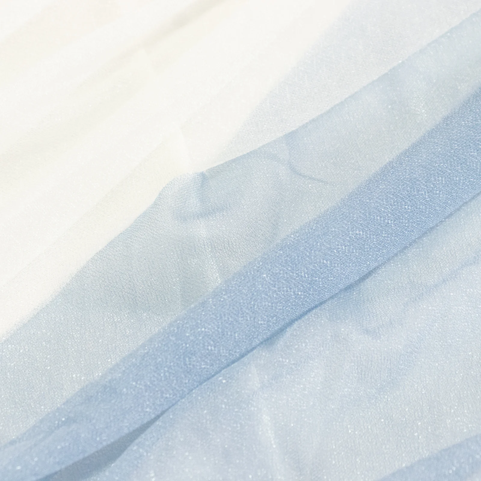 Sheer Chiffon Table Skirt 14ft Dusty Blue and Ivory – Pleated Ruffle Skirting with Polyester Backing, Shimmer Sheer, Wrinkle-Free Fabric - Image 7