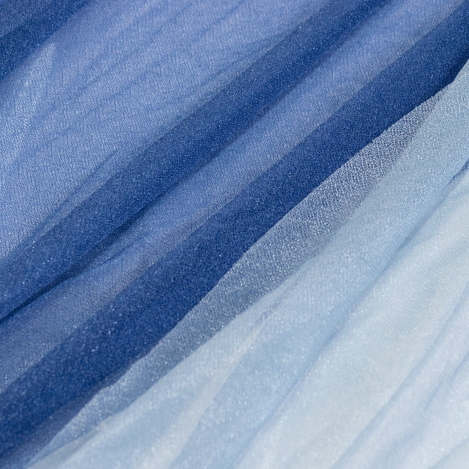Sheer Chiffon Table Skirt 14ft Navy Blue and Dusty Blue – Pleated Ruffle Skirting with Polyester Backing, Shimmer Sheer, Wrinkle-Free Fabric - Image 7