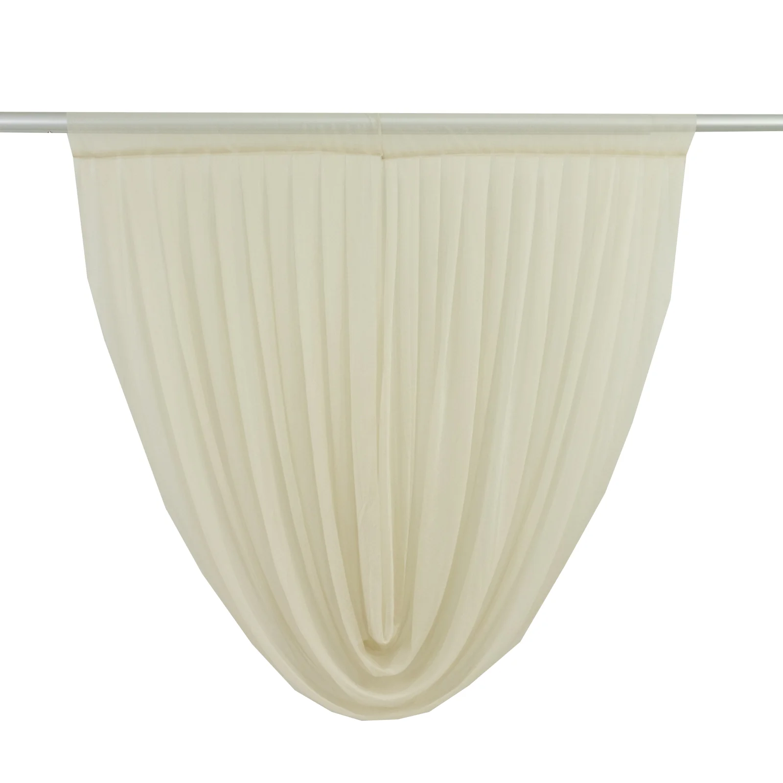 Sheer Chiffon Backdrop Valance Drapes – 4ft x 4ft Beige Curved Swag Topper Panel - Image 6