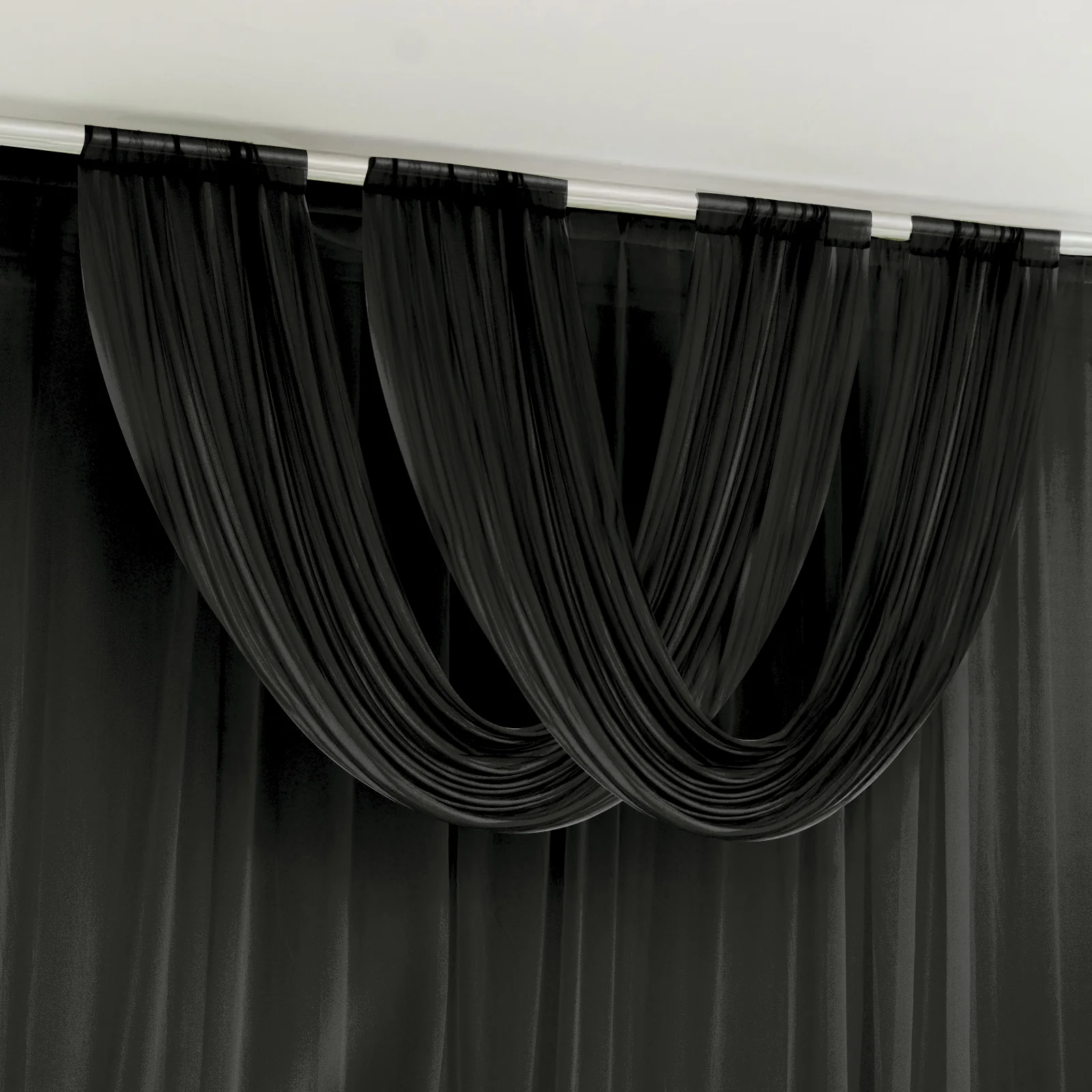 Sheer Chiffon Valance Curtain 4ft x 5ft – Black Wedding Arch Voile Drape with Rod Pocket, Backdrop Panel - Image 3