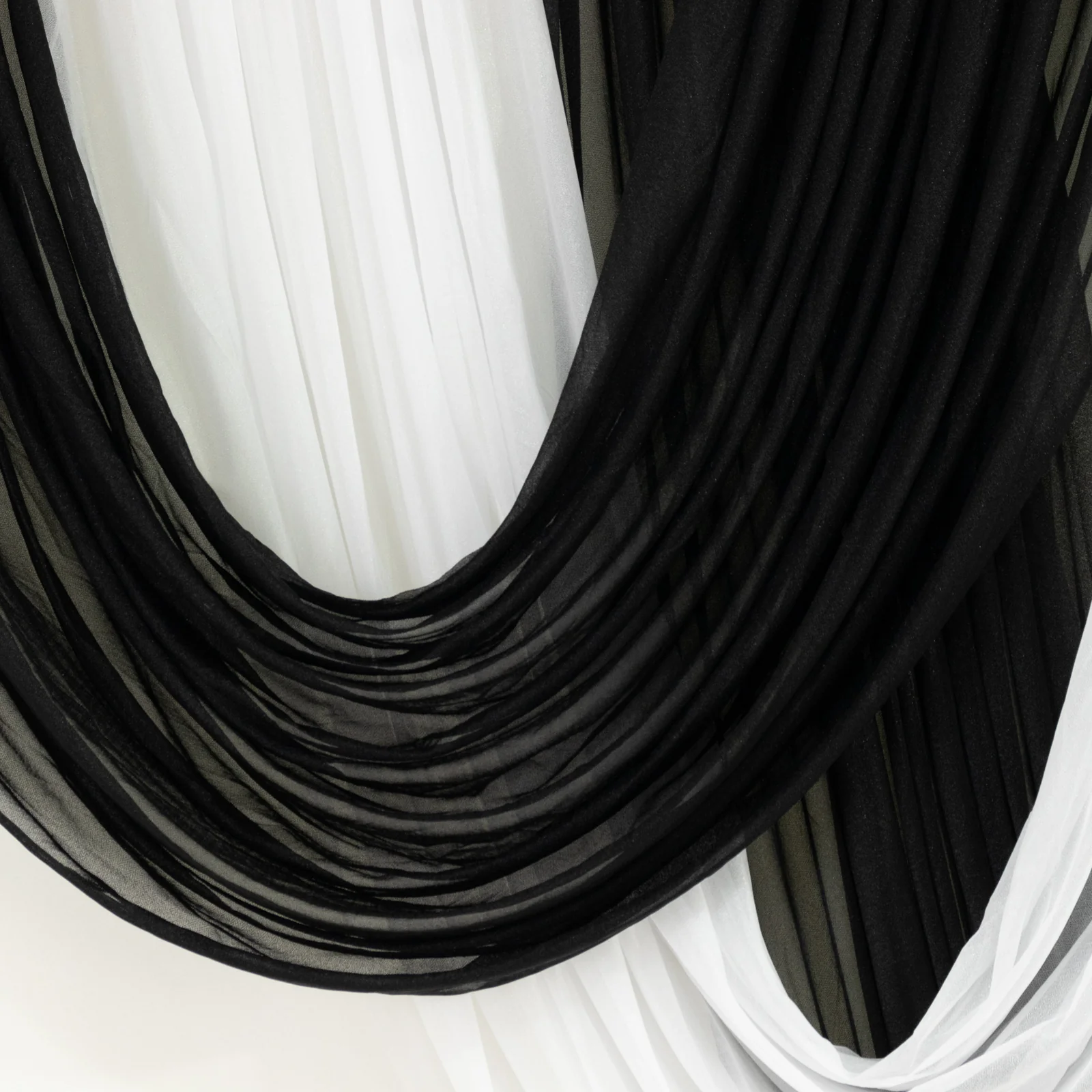 Sheer Chiffon Valance Curtain 4ft x 5ft – Black Wedding Arch Voile Drape with Rod Pocket, Backdrop Panel - Image 6