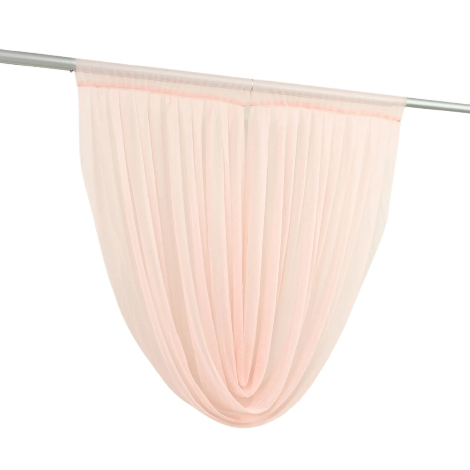 Sheer Chiffon Backdrop Valance Drapes – 4ft x 4ft Blush Curved Swag Topper Panel - Image 3