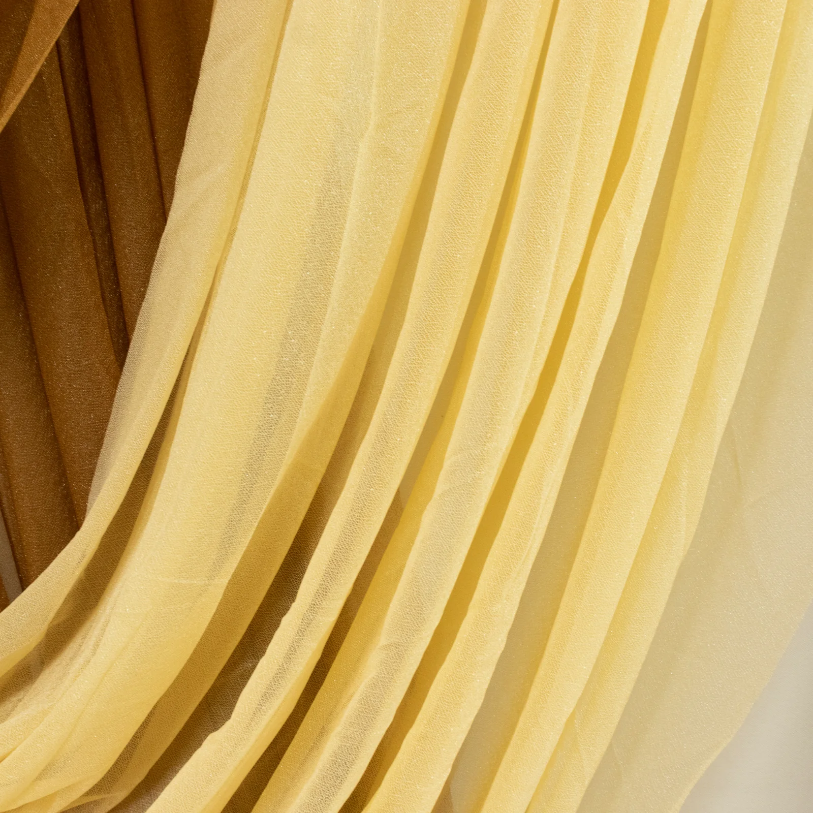 Sheer Chiffon Valance Curtain 4ft x 6ft – Champagne Wedding Arch Voile Drape with Rod Pocket, Backdrop Panel - Image 6