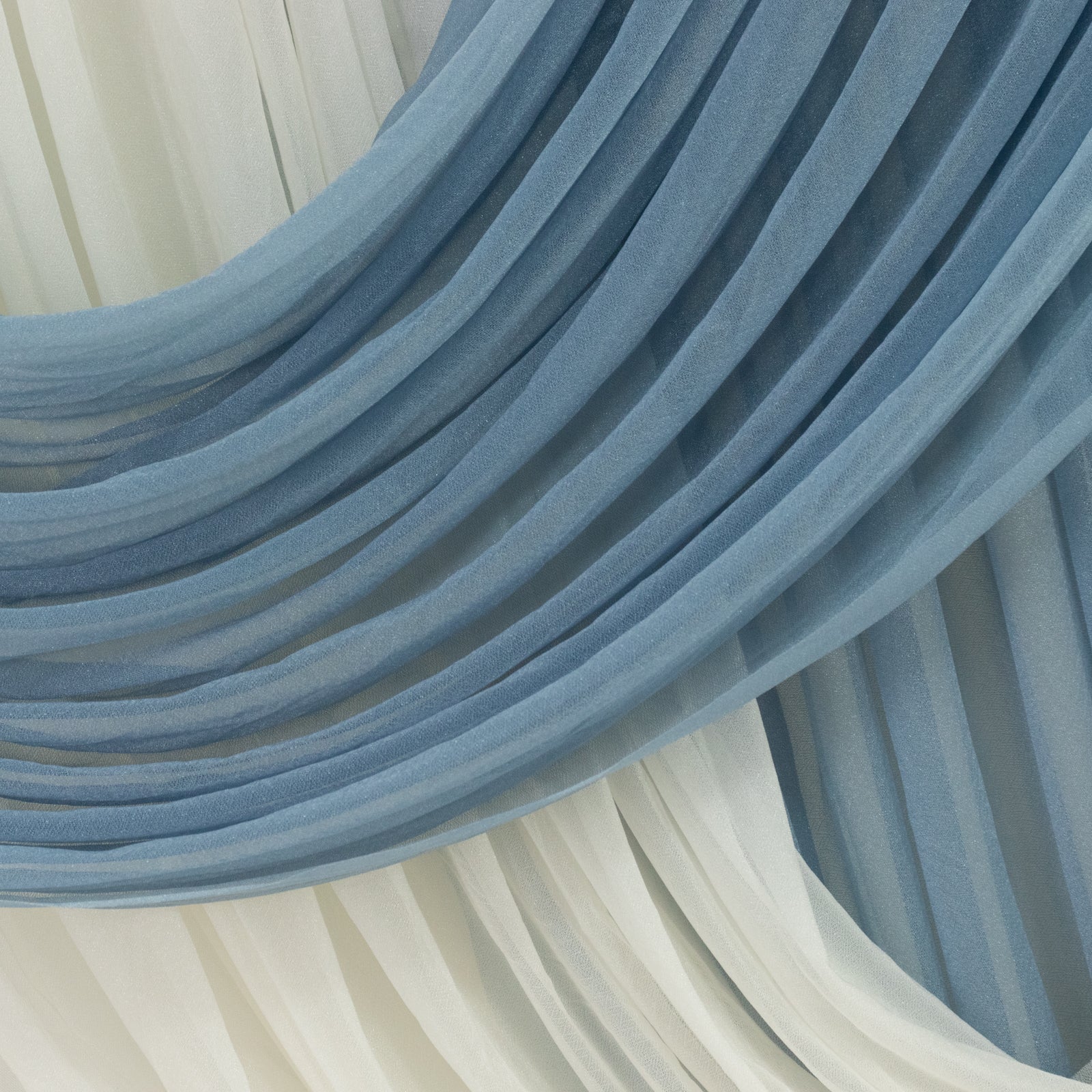 Sheer Chiffon Valance Curtain 4ft x 6ft – Dusty Blue Wedding Arch Voile Drape with Rod Pocket, Backdrop Panel - Image 6