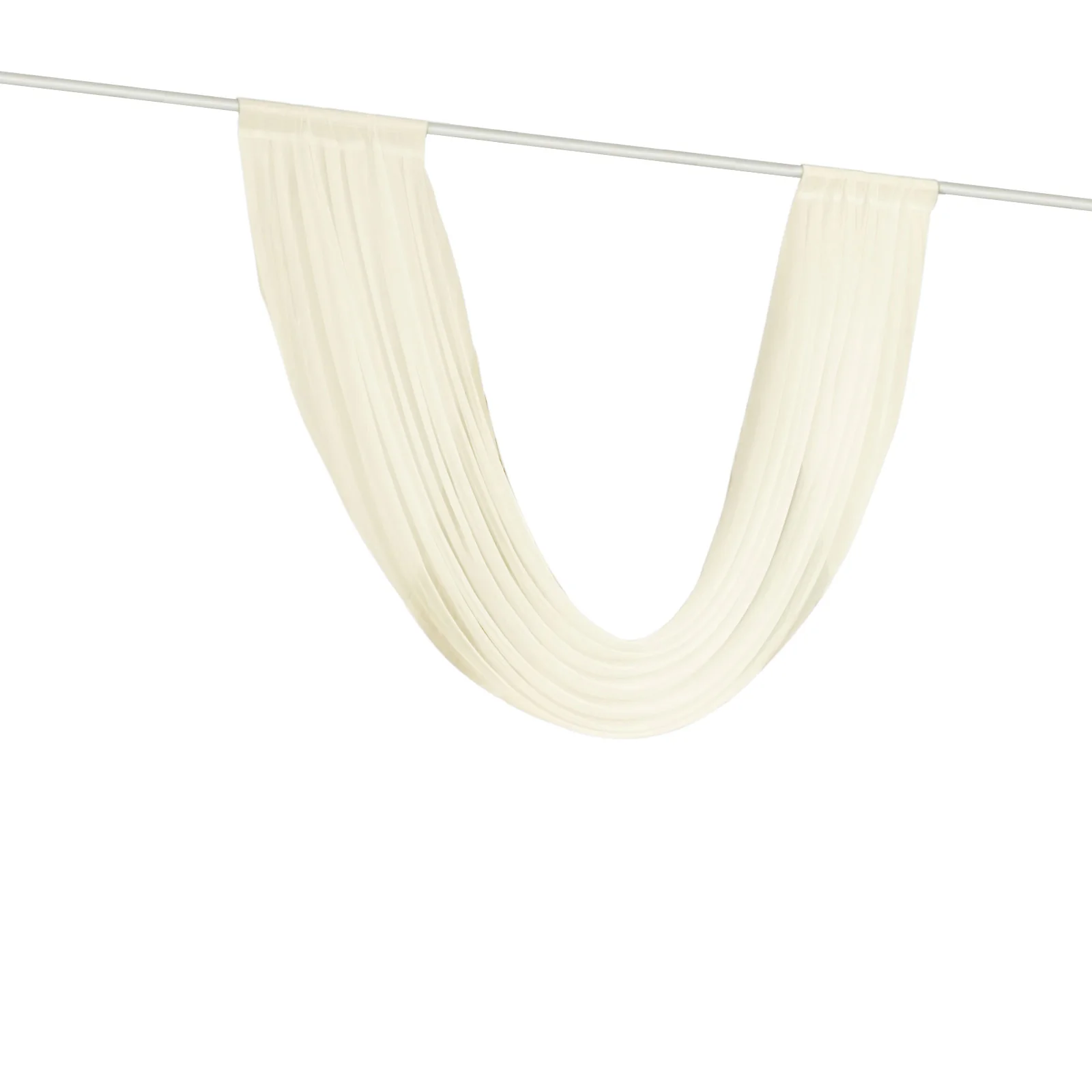 Sheer Chiffon Valance Curtain 4ft x 6ft – Ivory Wedding Arch Voile Drape with Rod Pocket, Backdrop Panel - Image 6