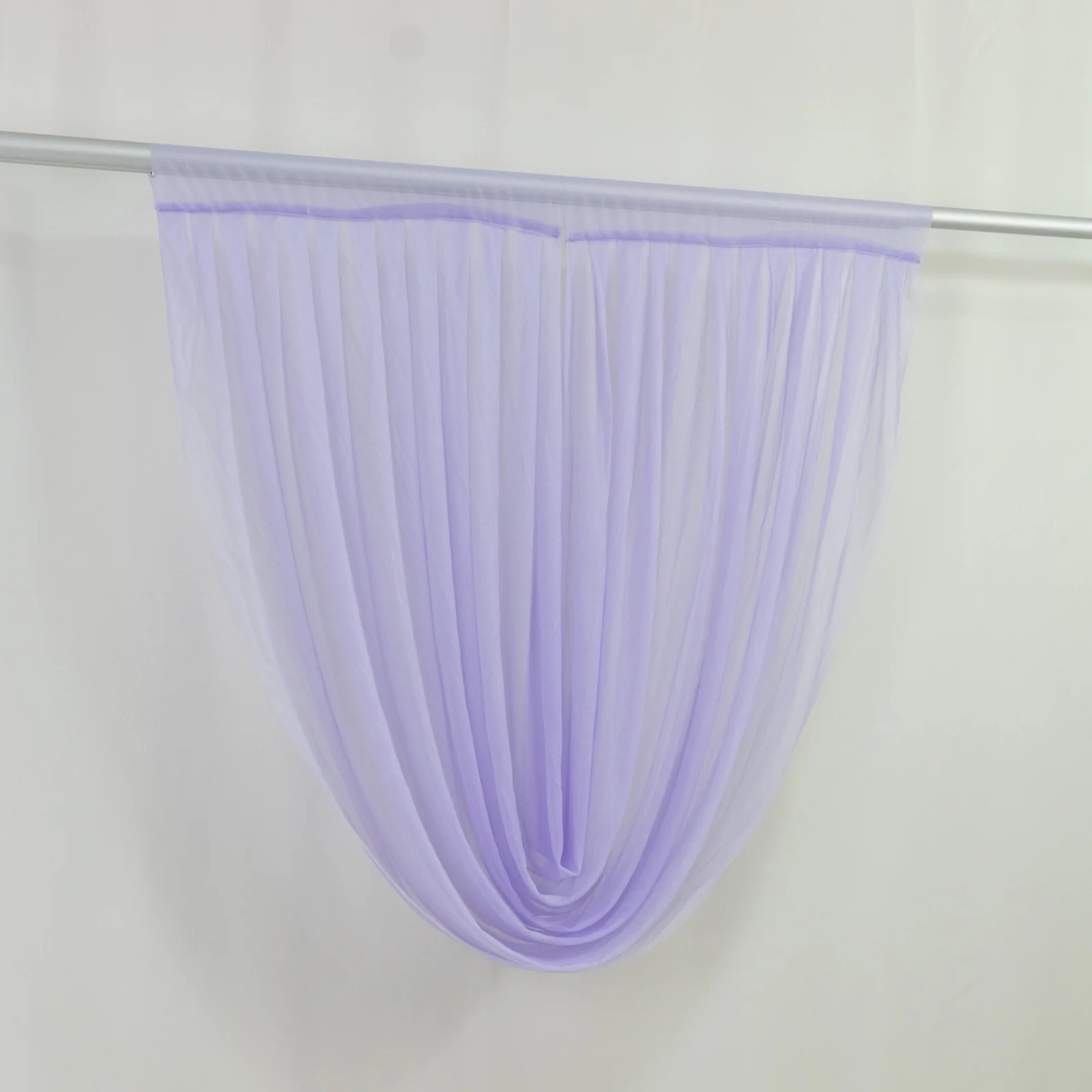 Sheer Chiffon Backdrop Valance Drapes – 4ft x 4ft Lavender Lilac Curved Swag Topper Panel - Image 3