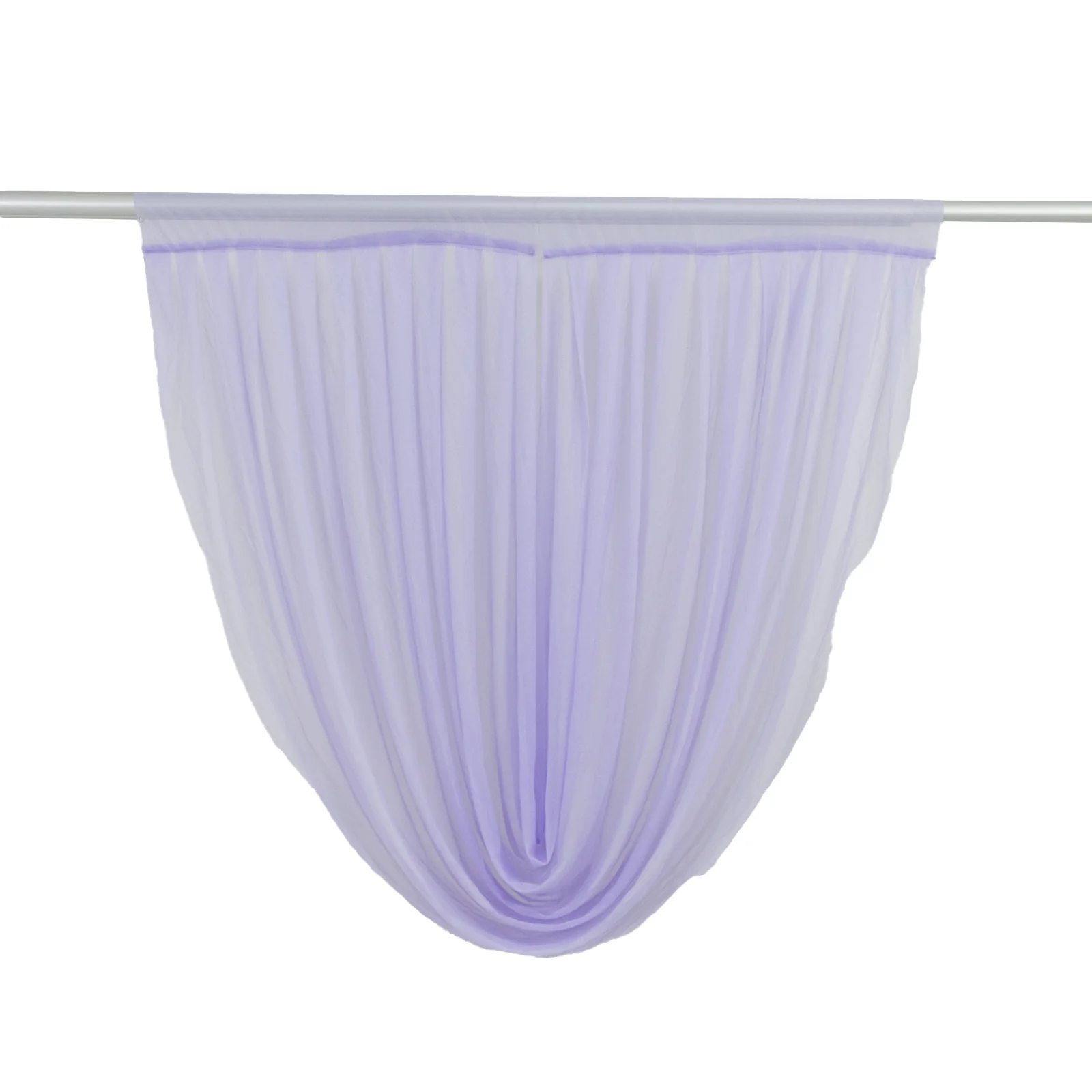 Sheer Chiffon Backdrop Valance Drapes – 4ft x 4ft Lavender Lilac Curved Swag Topper Panel - Image 7