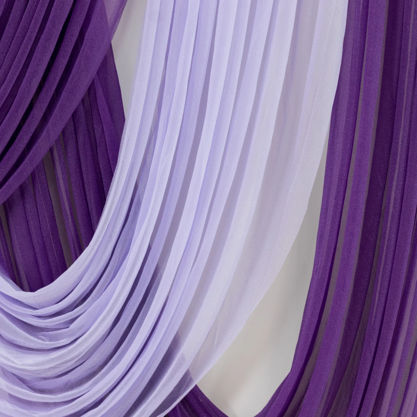 Sheer Chiffon Backdrop Valance Drapes – 4ft x 4ft Lavender Lilac Curved Swag Topper Panel - Image 8