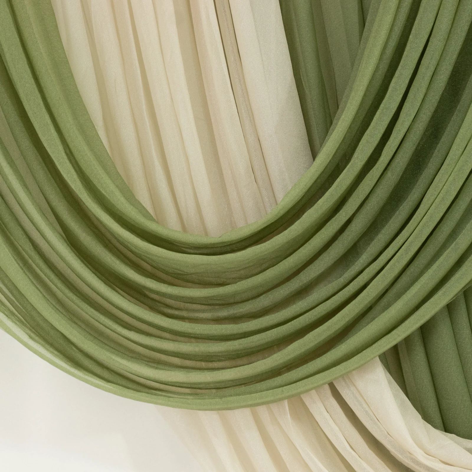Sheer Chiffon Valance Curtain 4ft x 5ft – Dusty Sage Green Wedding Arch Voile Drape with Rod Pocket, Backdrop Panel - Image 6