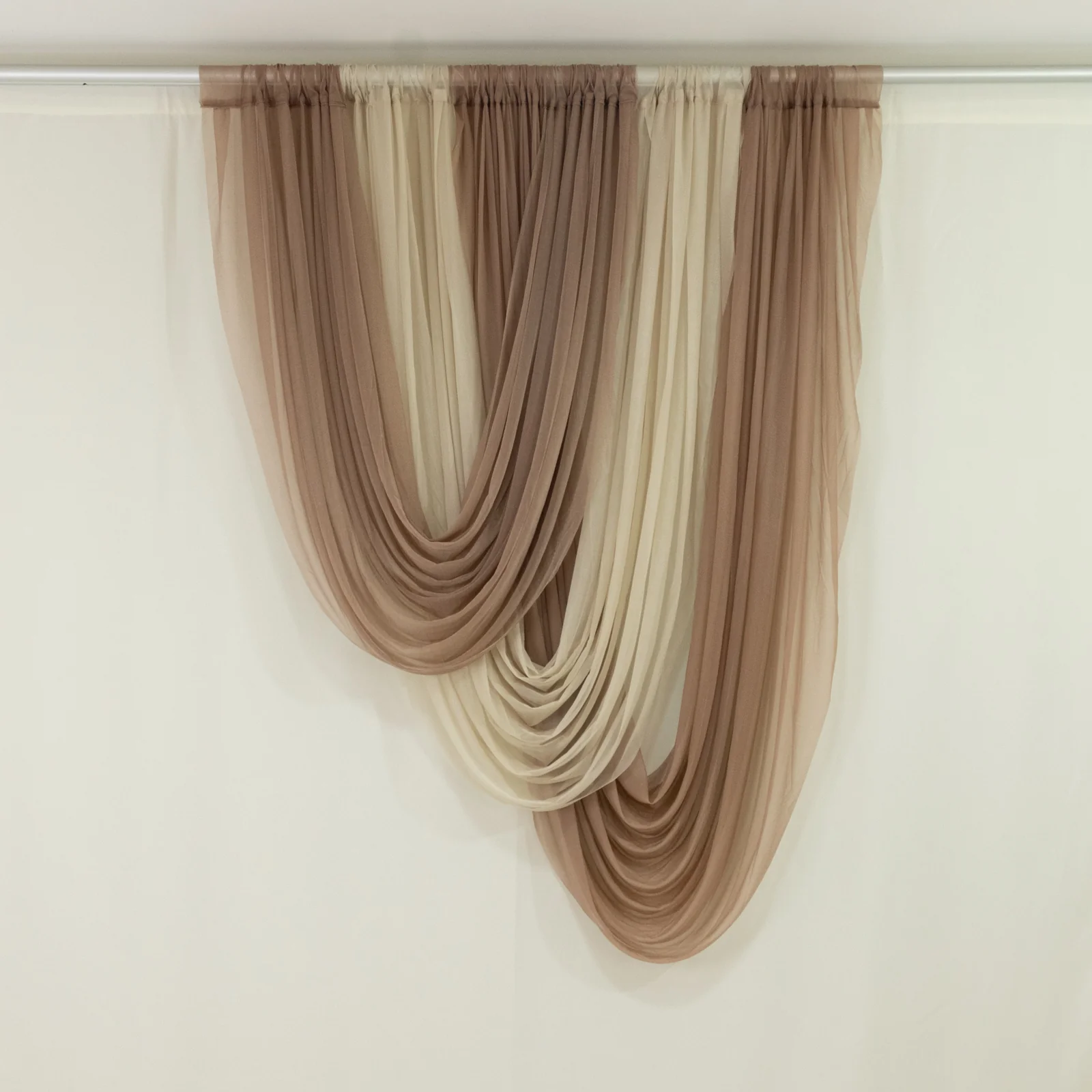 Sheer Chiffon Valance Curtain 4ft x 6ft – Taupe Wedding Arch Voile Drape with Rod Pocket, Backdrop Panel - Image 8