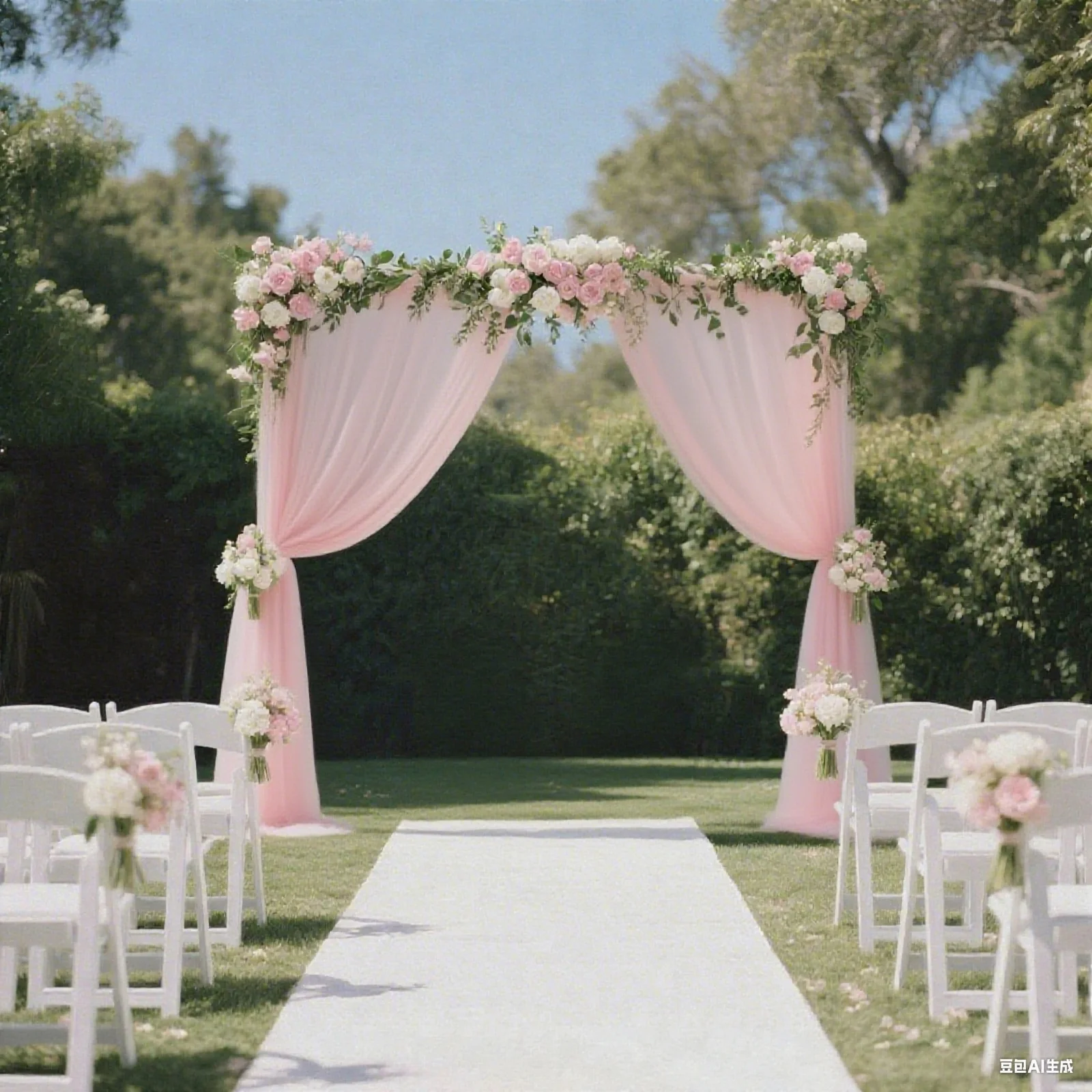Sheer Wedding Arch Drape 5ft × 10ft Blush – Backdrop Curtain Panel with Rod Pocket