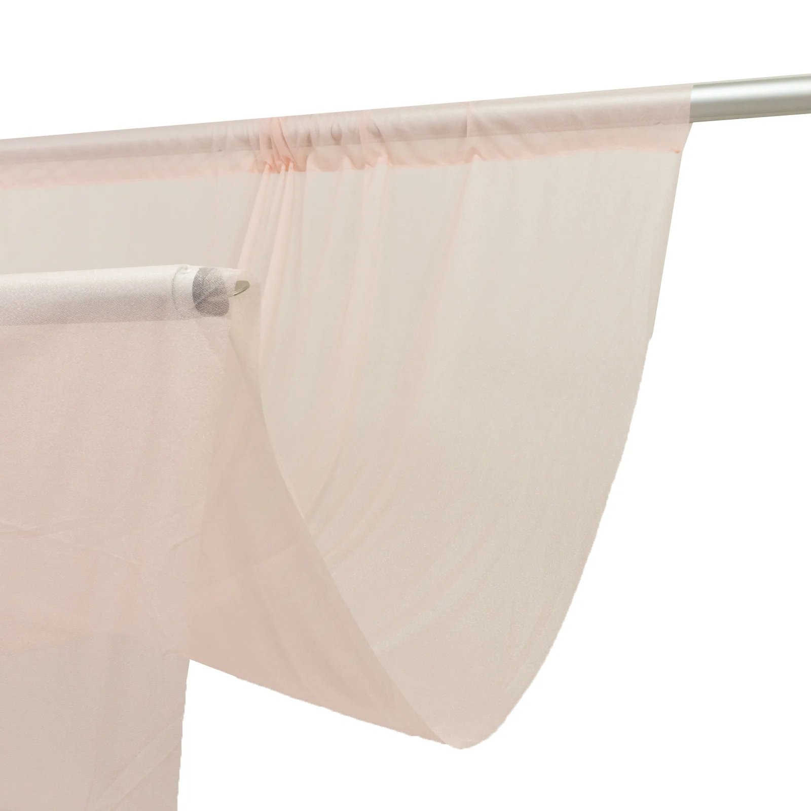 Sheer Wedding Arch Drape 5ft × 10ft Blush – Backdrop Curtain Panel with Rod Pocket - Image 7