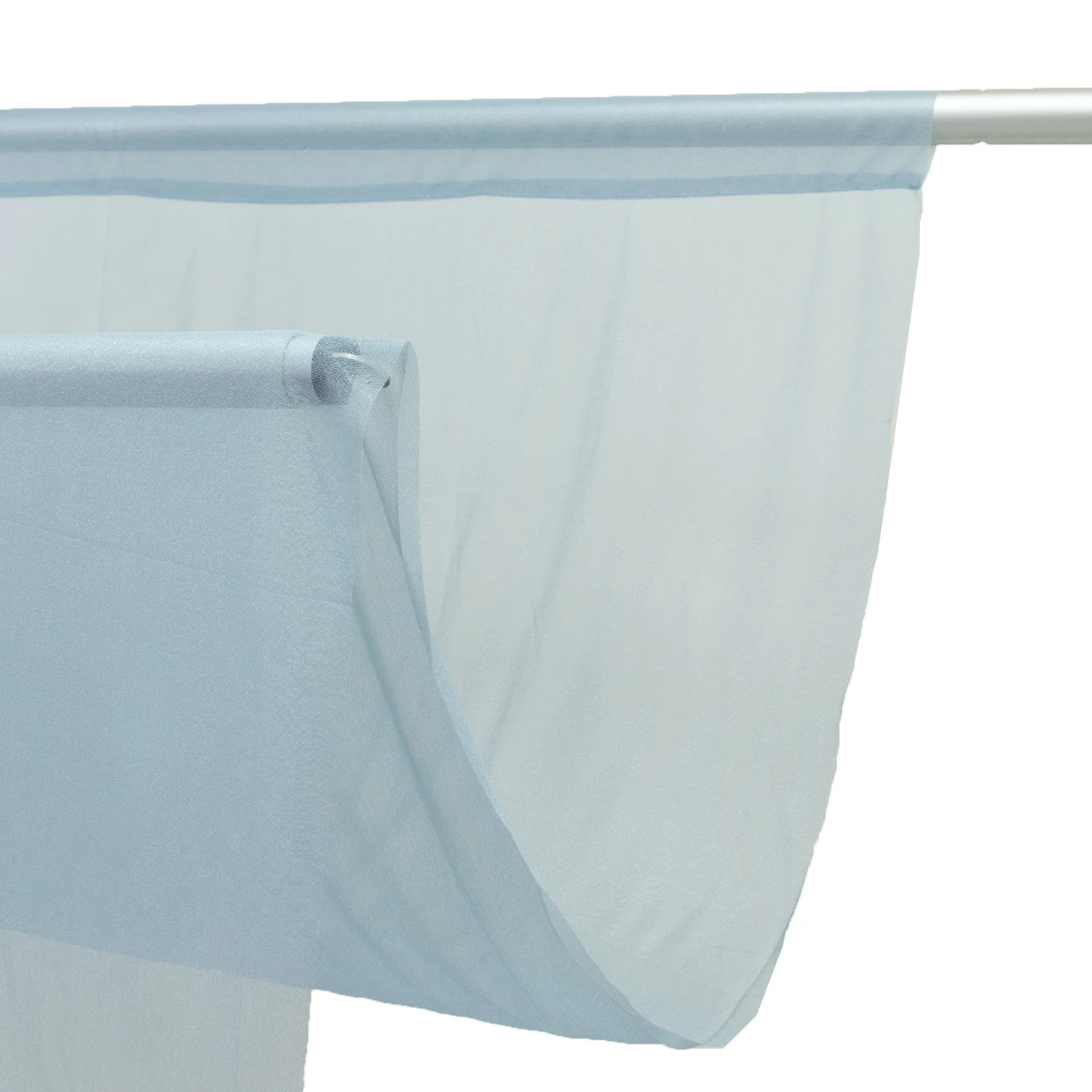 Sheer Wedding Arch Drape 5ft × 10ft Dusty Blue – Backdrop Curtain Panel with Rod Pocket - Image 7