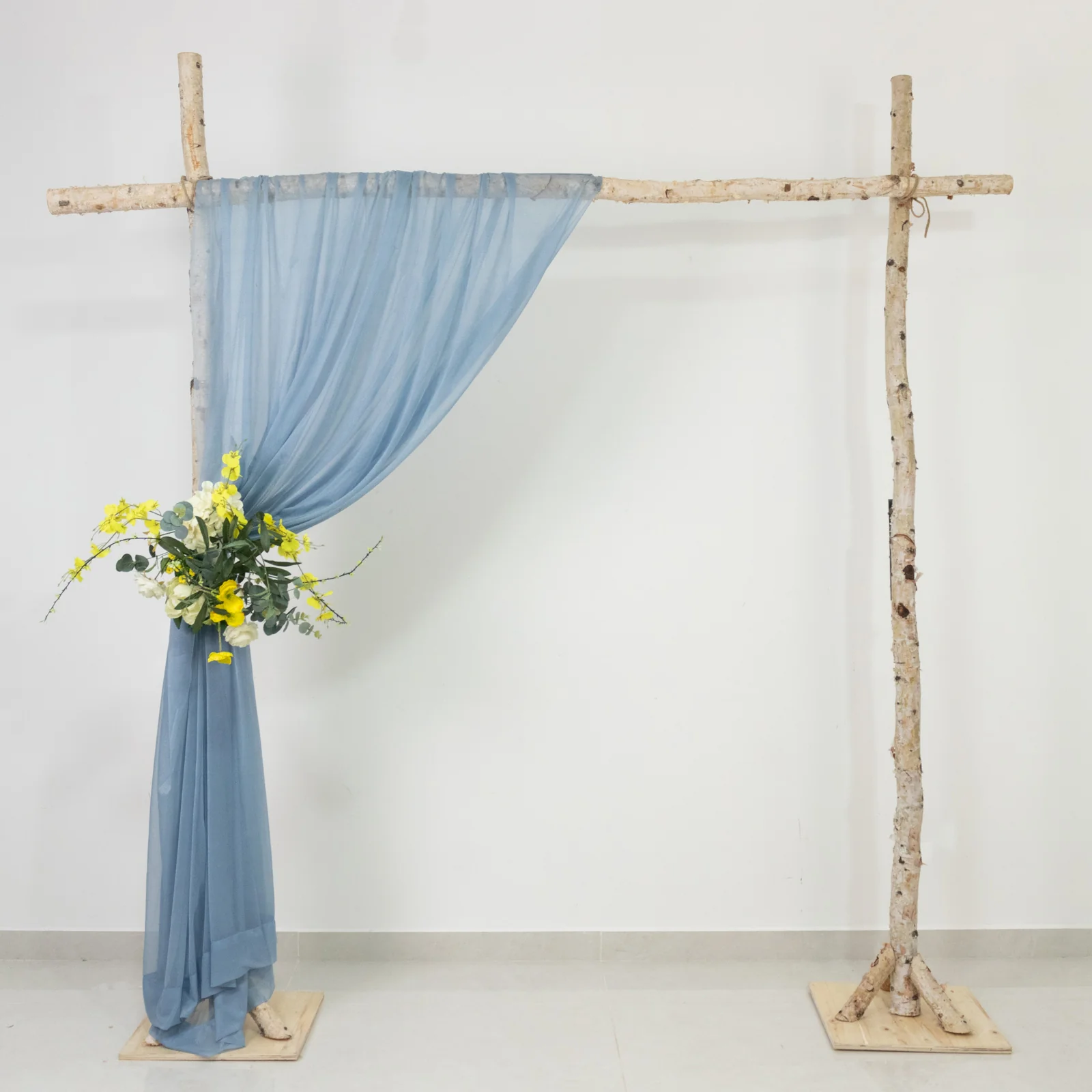 Sheer Wedding Arch Drape – 5ftx14ft Dusty Blue Sheer Curtain Backdrop, Ceiling Drapery Panel - Image 6