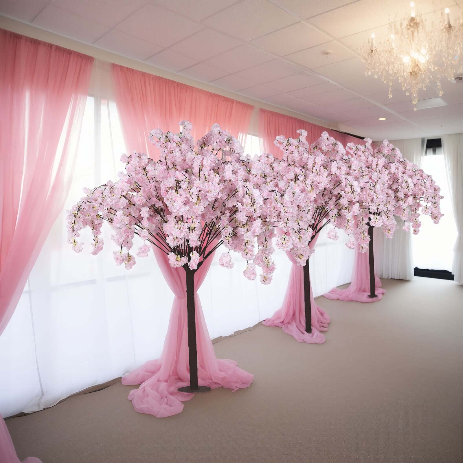 Artificial Cherry Blossom Tree 5ft Blush – Silk Sakura Wishing Tree with Fiberglass Trunk & Sturdy Metal Base - Image 2