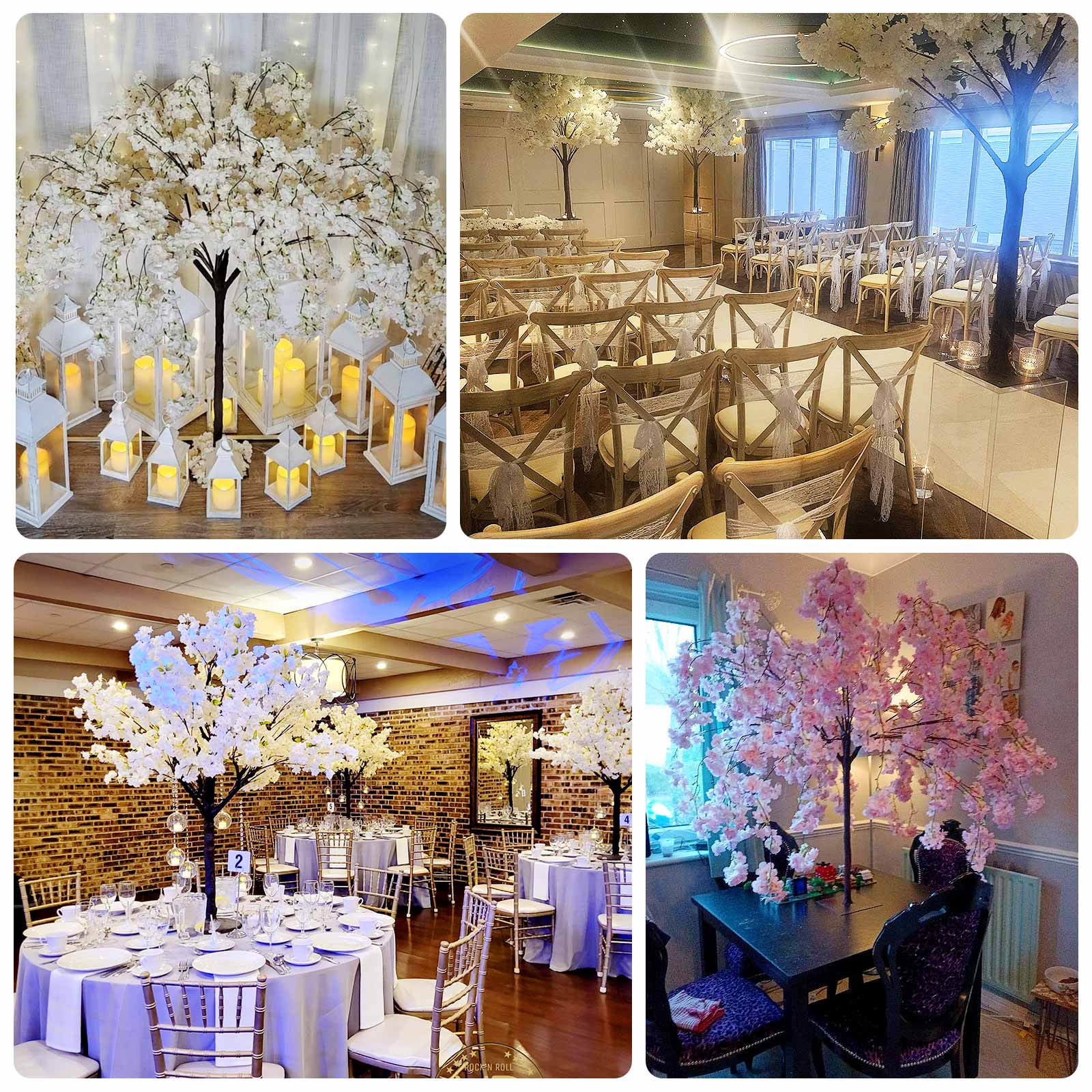 Artificial Cherry Blossom Tree 5ft White – Silk Sakura Wishing Tree with Fiberglass Trunk & Sturdy Metal Base - Image 5