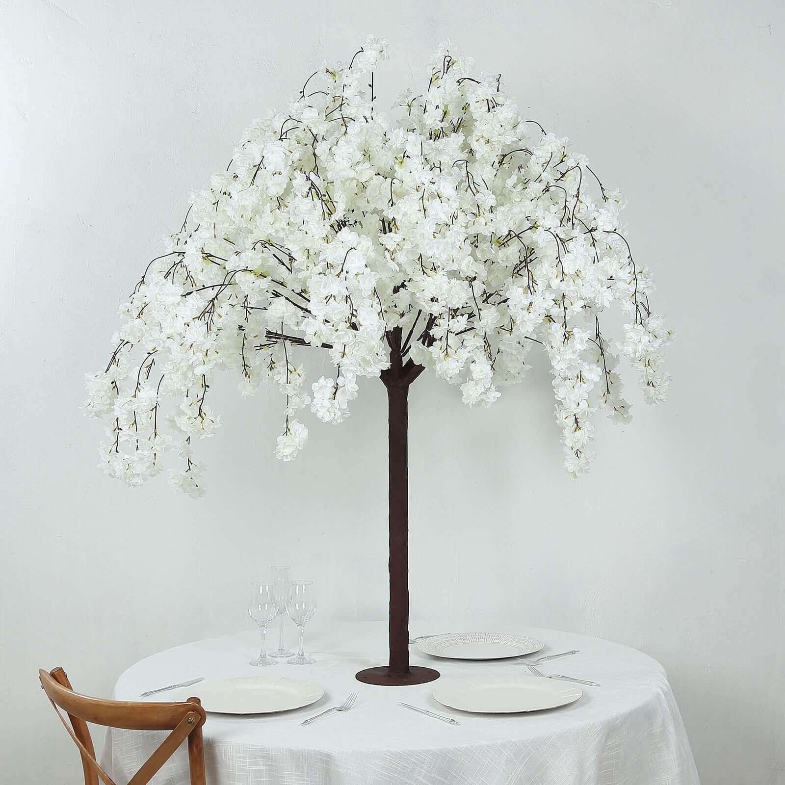 Artificial Cherry Blossom Tree 5ft White – Silk Sakura Wishing Tree with Fiberglass Trunk & Sturdy Metal Base - Image 7